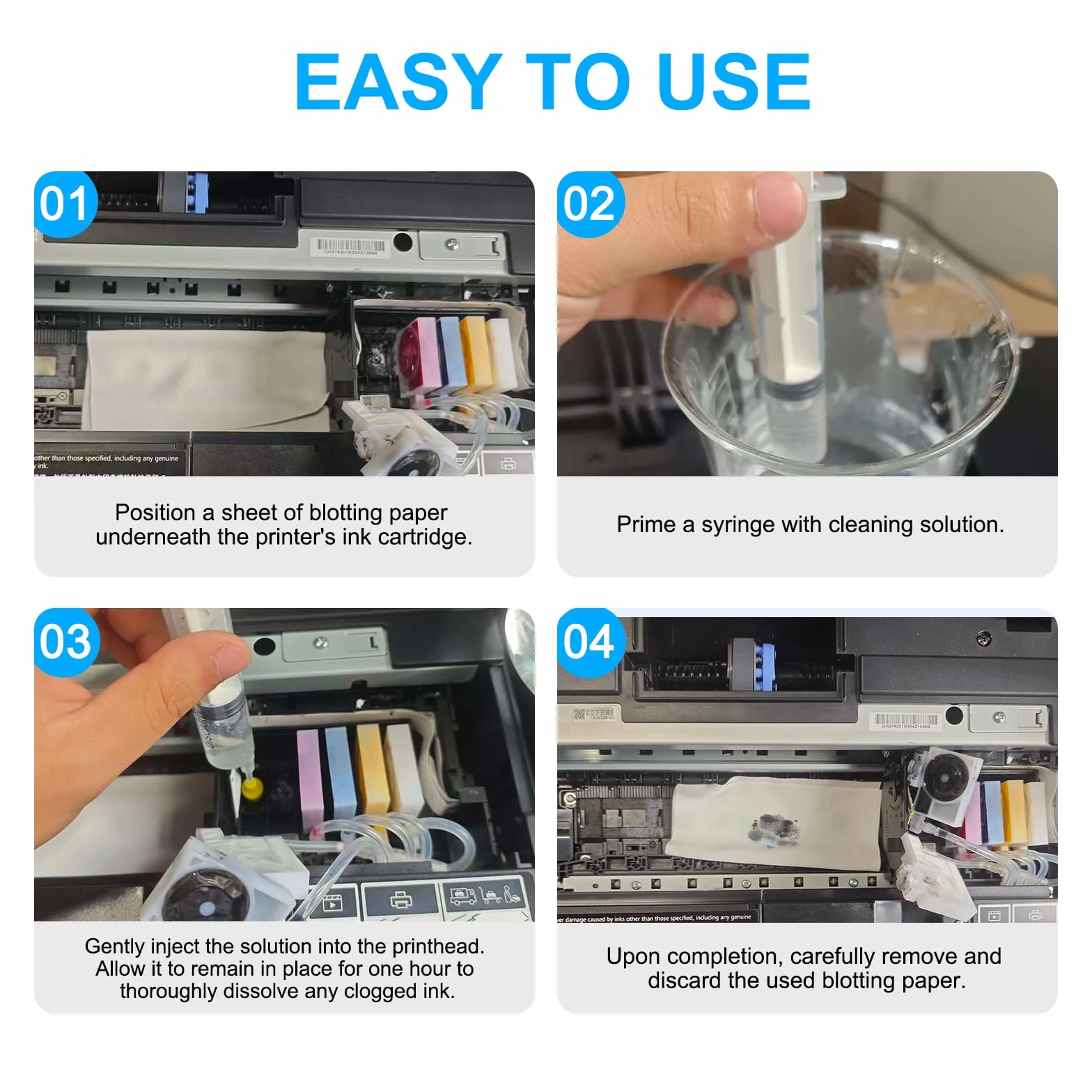 Solution de Nettoyage pour Encre Eco Solvent 500 ml Compatible Epson I1600 I3200 DX4 DX5 DX6 DX7 DX11 XP600 4720 TX800 Tête d'impression