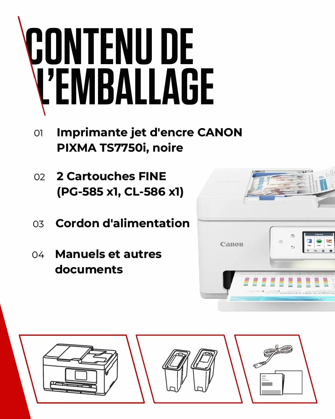 Canon PIXMA TS7750i Imprimante Tout-en-Un, Copieur, Scanner sans Fil pour Maison