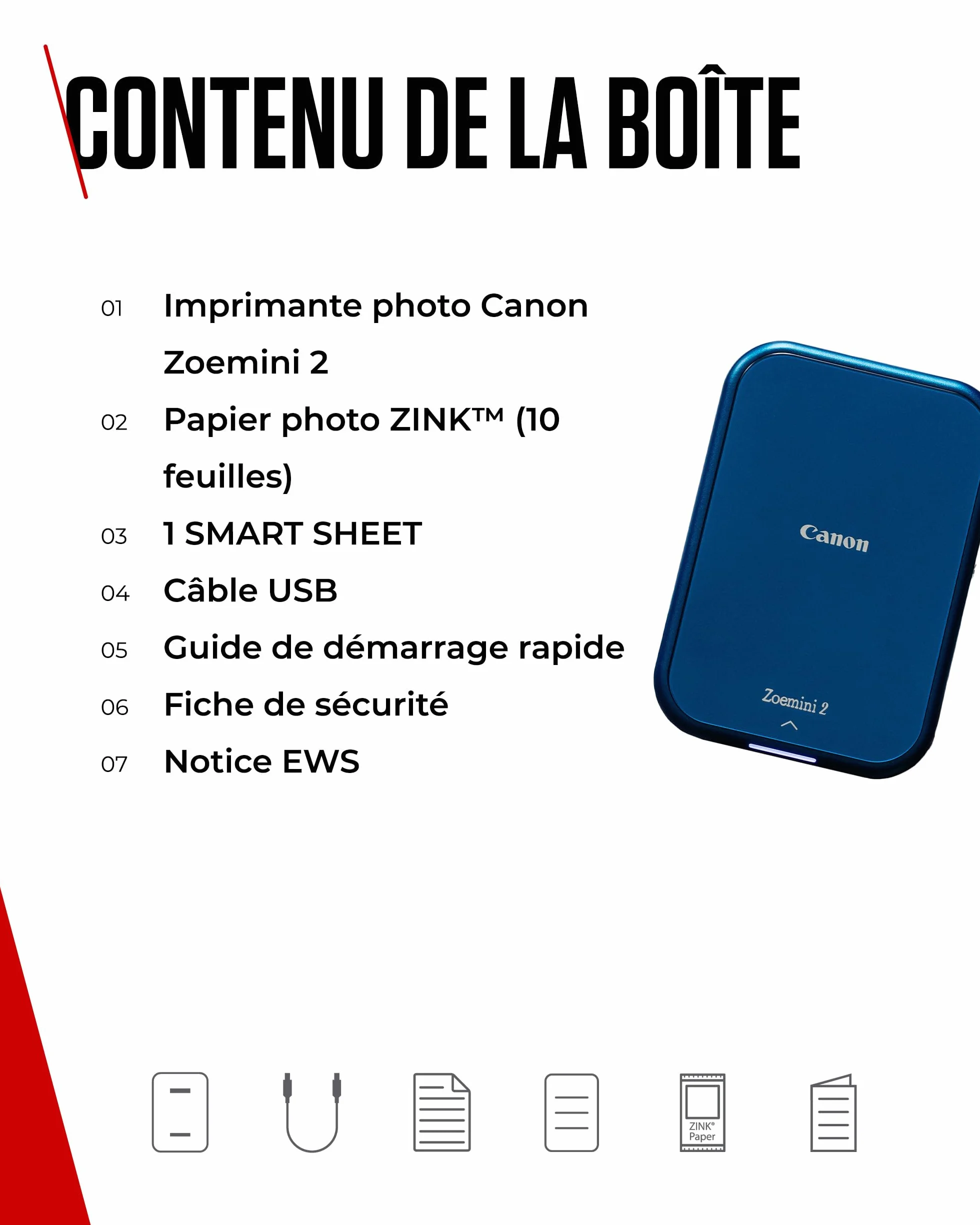 Canon Zoemini 2 Imprimante Photo Portable Bluetooth 5.0 Type-C Bleu Marin