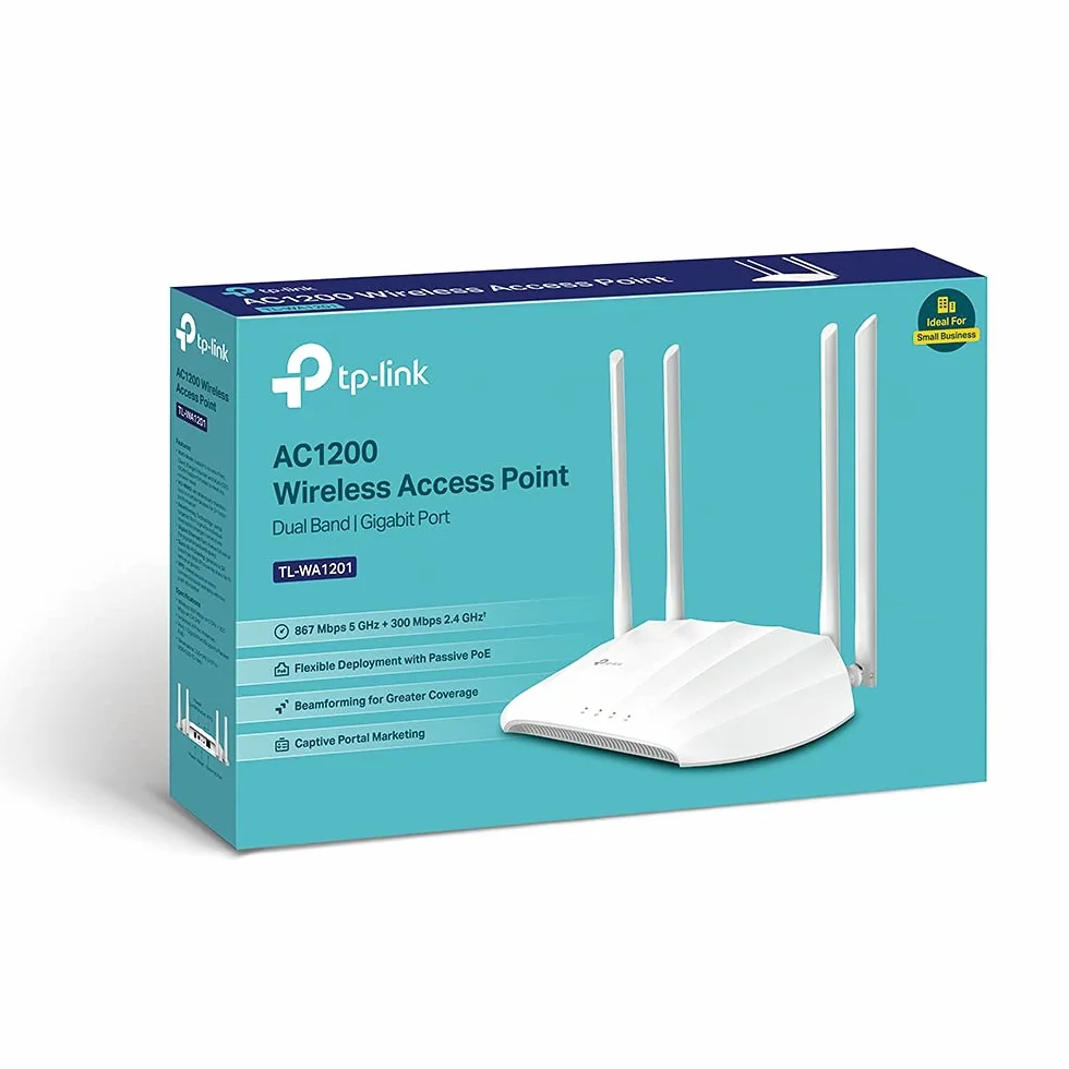 TP-Link TL-WA1201 Point d'accès WiFi AC1200, 1 Port Ethernet Gigabit, Passive PoE