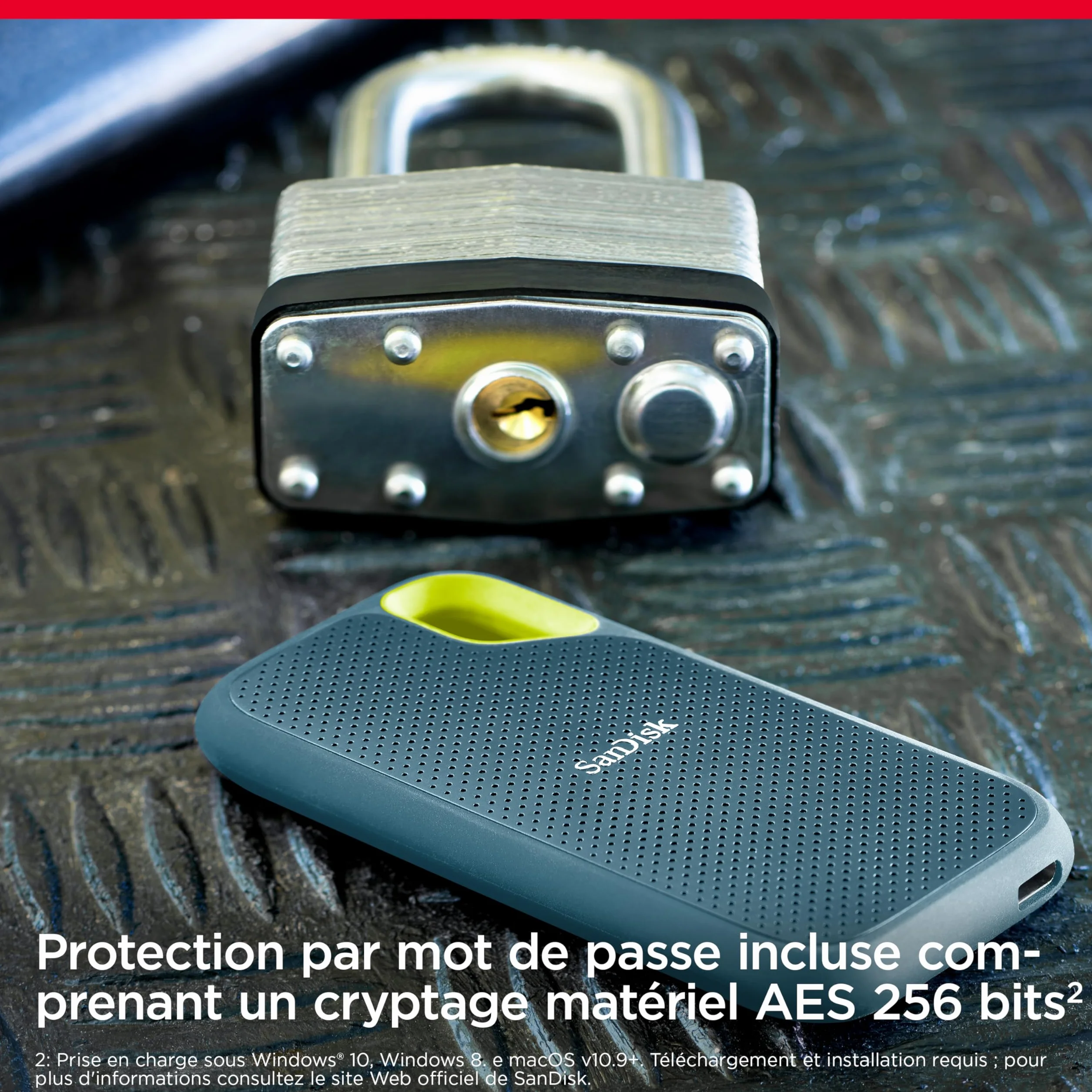 SanDisk Extreme 1To Disque SSD Externe Portable NVMe IP65 1050Mo/s