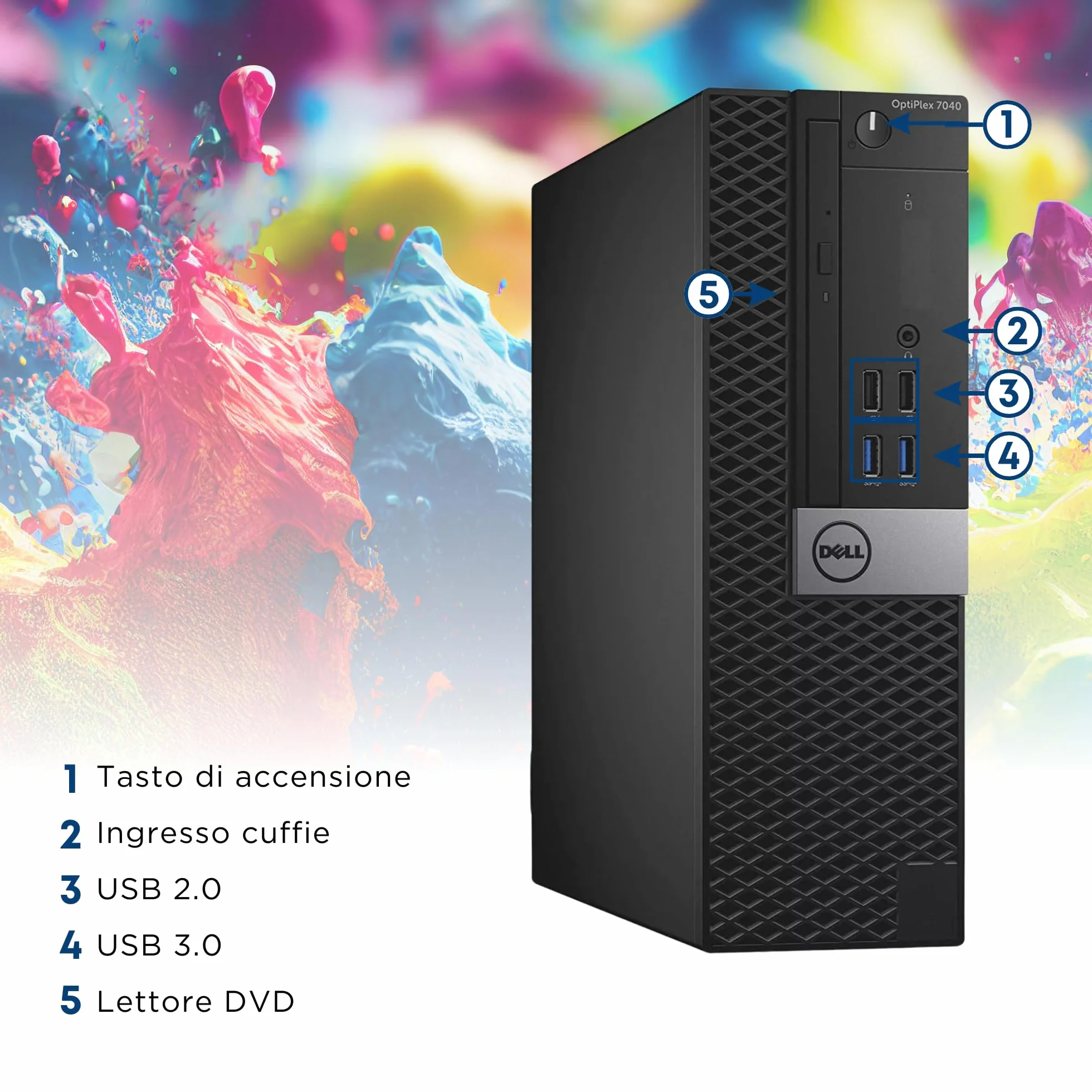 Dell PC de Bureau Intel i7-6700 4 Core 3,4 GHz RAM 16 Go SSD 512 Go Reconditionné