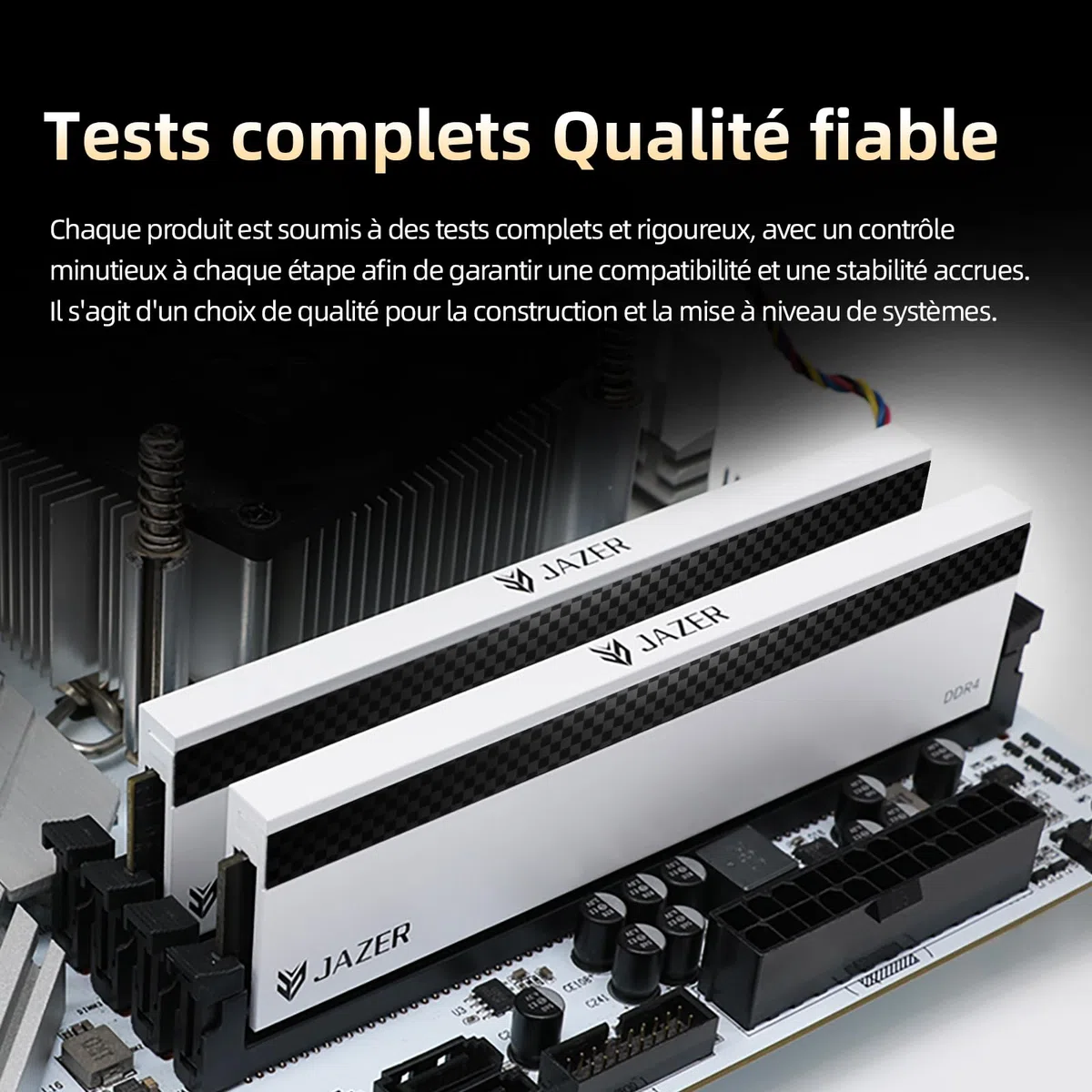 JAZER RAM DDR4 32Go Kit (2x16Go) 3200MHz CL18 Mémoire | Overclocking XMP 2.0, UDIMM 1.35V, Pour Ordinateur de Bureau, Haute Performance Pour Jeux