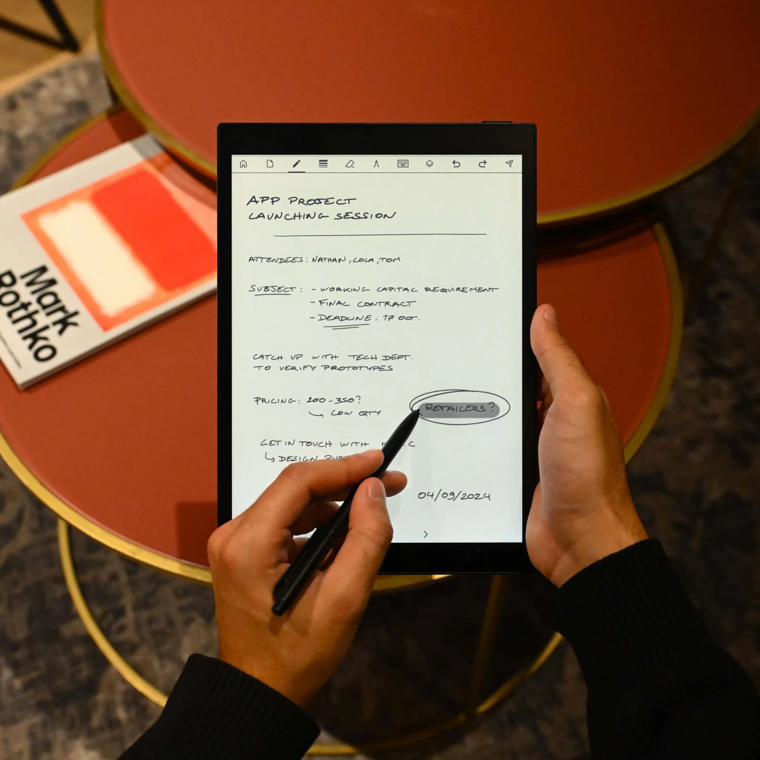 Bloc Notes Numérique Étanche Rétro-éclairage Tablette Papier Eink Digital Notebook