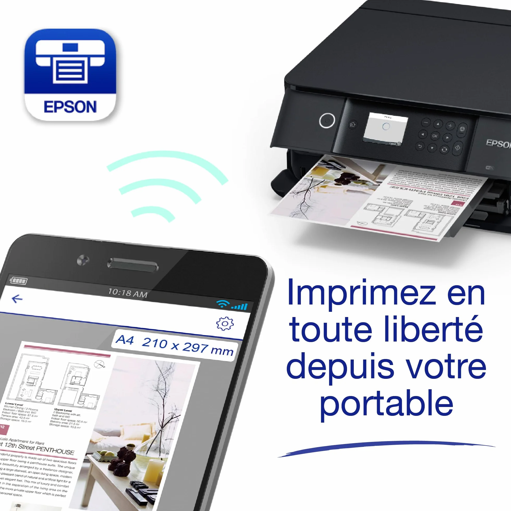 Epson Expression Premium XP-6100 Imprimante Multifonction 3-en-1 A4 Jet d'encre 5 couleurs Wifi Direct Recto verso