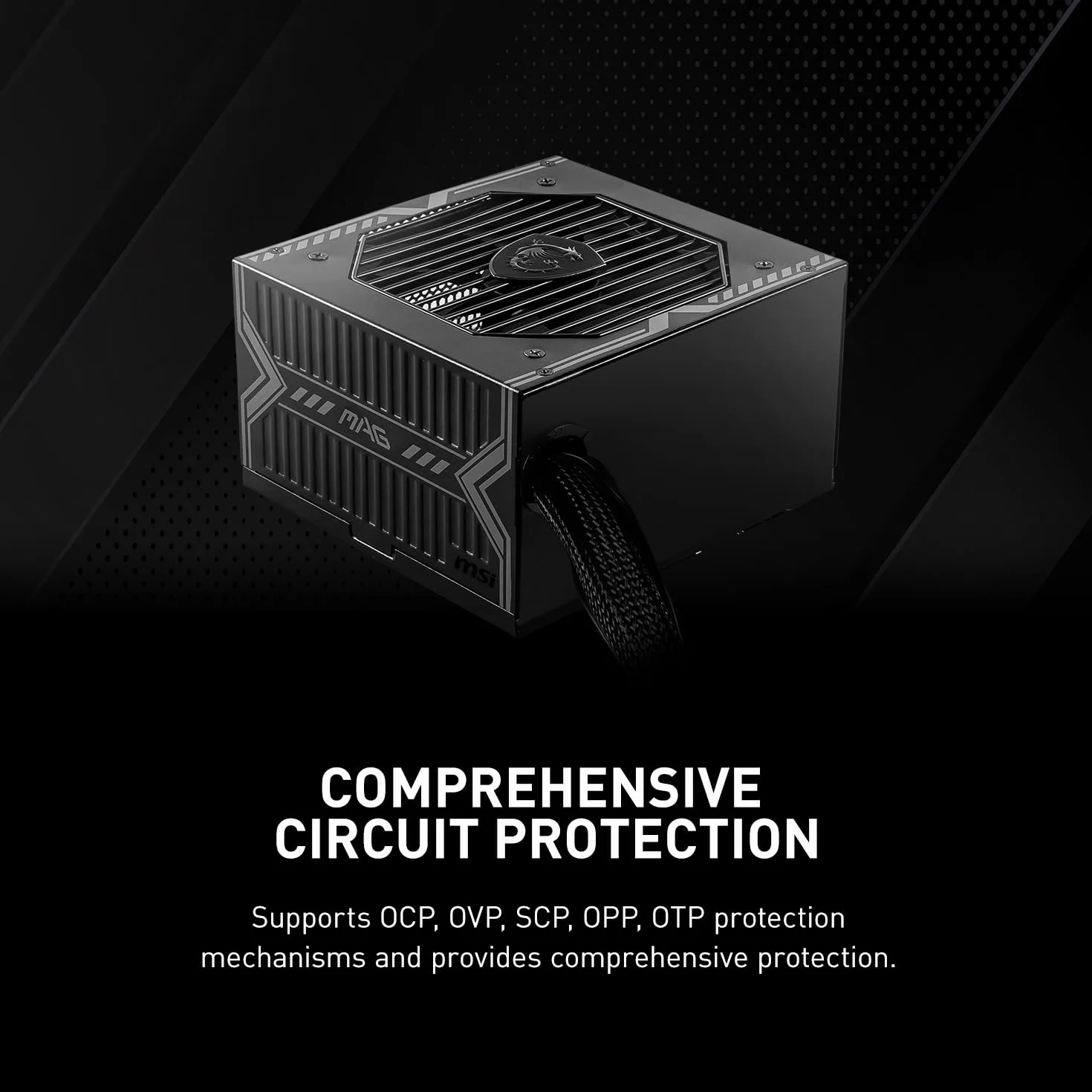 MSI MAG A650BN Bloc d'alimentation 650W 80 Plus Bronze PSU ATX Rail Unique 12V DC-DC Ventilateur 120mm