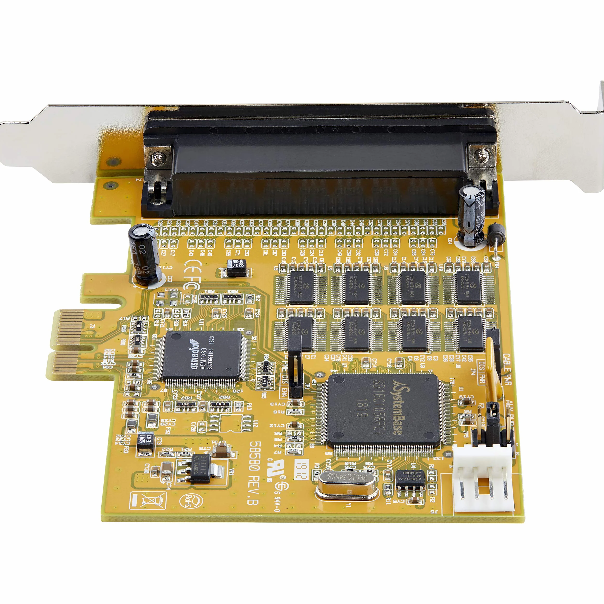 StarTech.com Carte PCI Express à 8 Ports Série RS232 - Adaptateur PCIe Série avec UART 16C1050 - Carte Contrôleur Multiport Série DB9 - Protection de Surcharge 15kV - Win & Linux