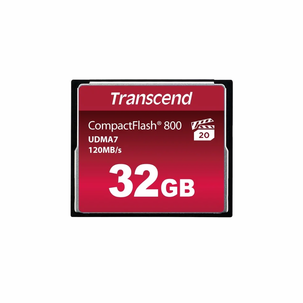Transcend CF800 CompactFlash 32Go Carte mémoire 120/60 Mo/s Ultra DMA Mode 7