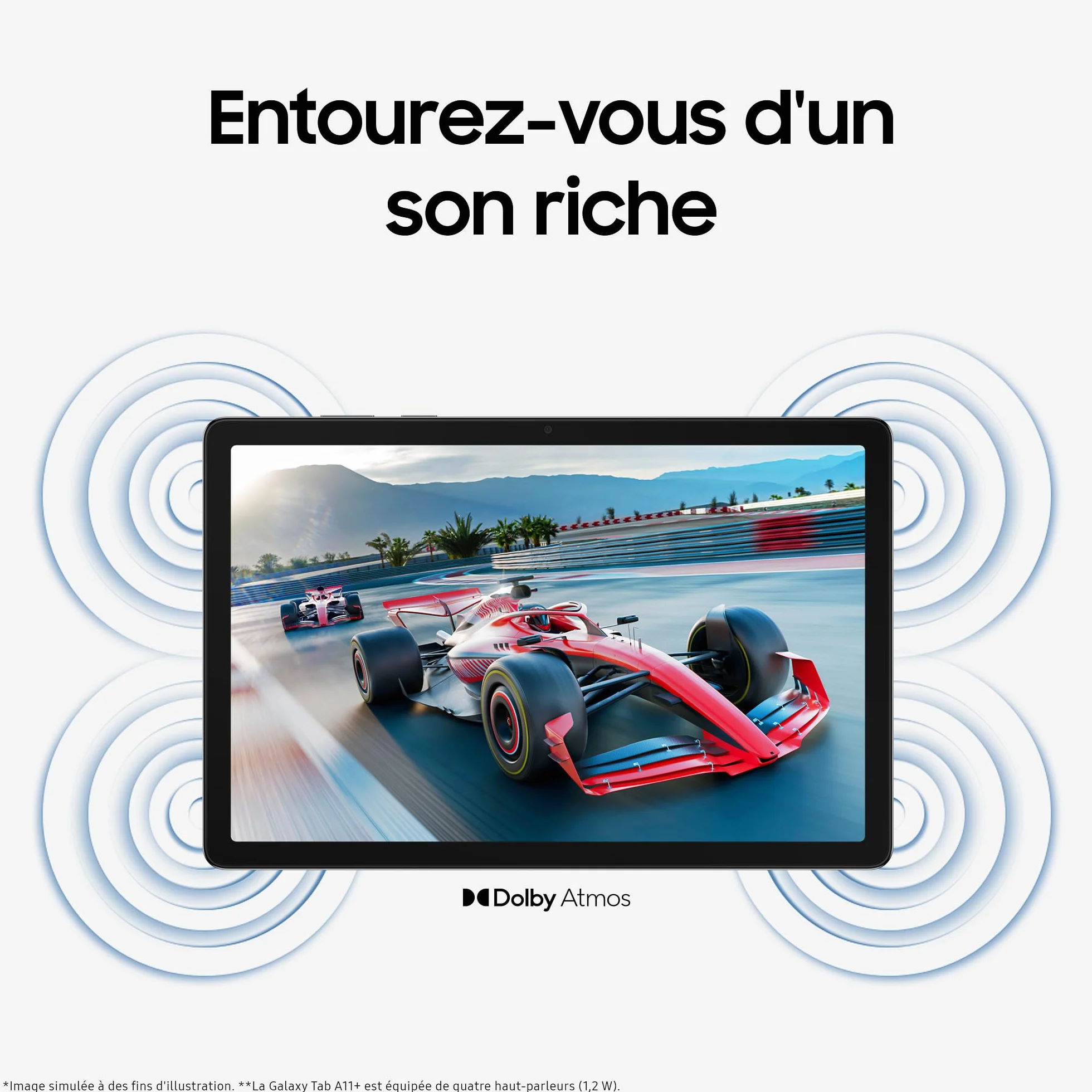 Samsung Galaxy Tab A11+ WiFi 11" 128Go Tablette Android IA Écran 90Hz RAM 6 Go Gris