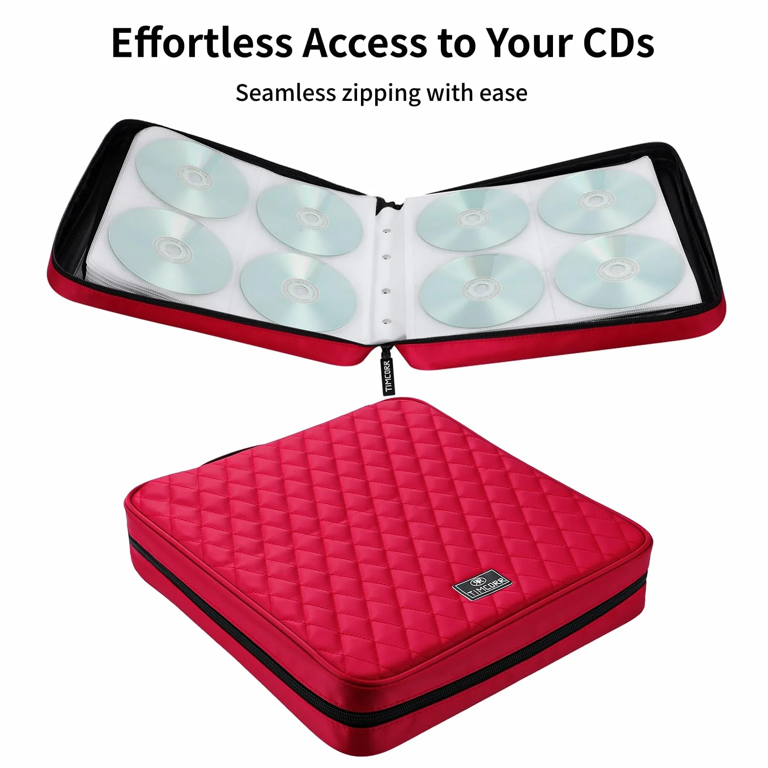 Étui de rangement pour CD et DVD 160 boîtiers capacité Organiseur portable Classeur de transport en plastique