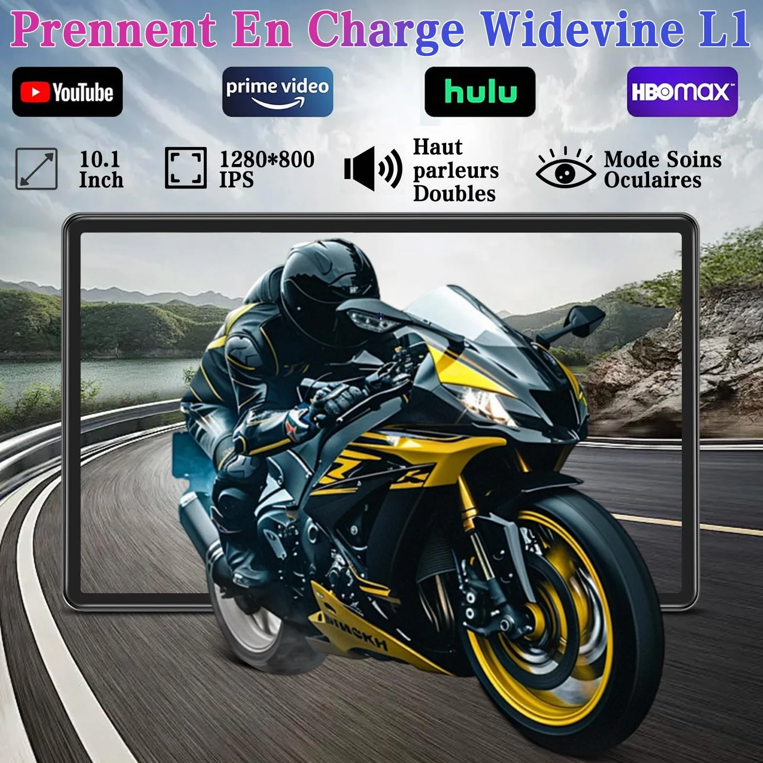 Tablette Enfants 10 Pouces Android 15 30Go RAM 64Go ROM TF 2To 5G WiFi Octa-Core Widevine L1 Face ID Contrôle Parental 6000 mAh BT 5.0