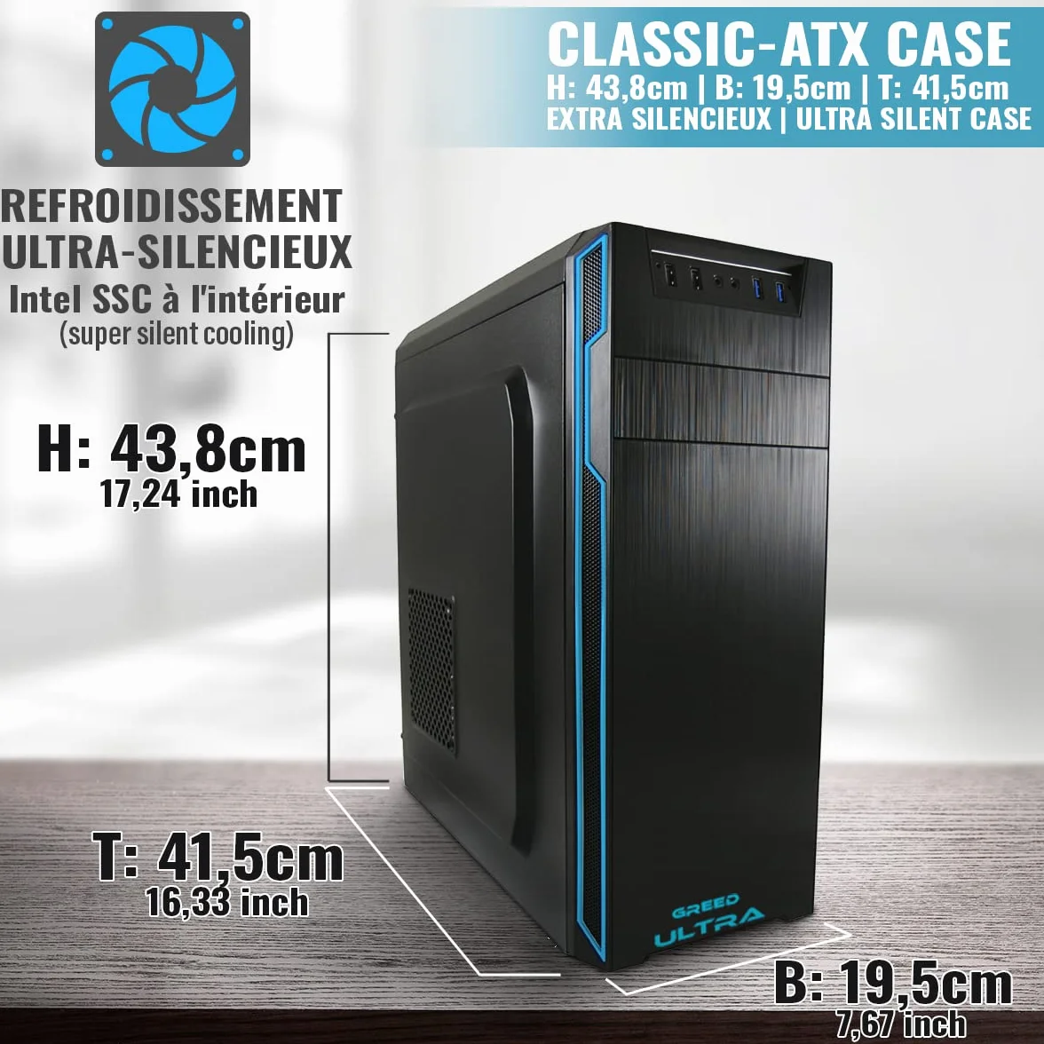 GREED Ultra PC Intel Core i7 4,0 GHz 16 Go RAM 1 To SSD + 1 To HDD Windows 11 Pro