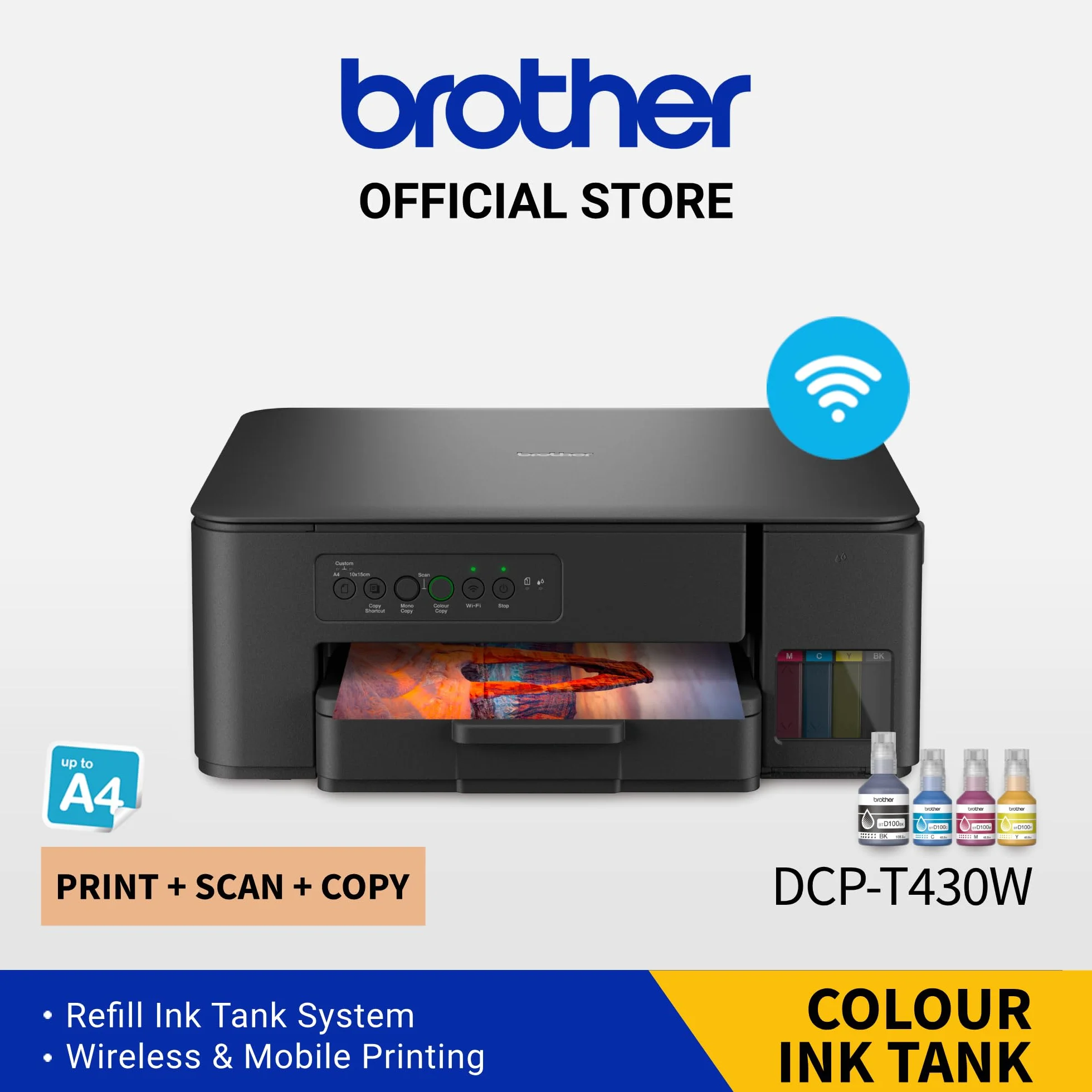 Brother DCP-T430W Imprimante Multifonction à réservoirs d'encre Wi-Fi