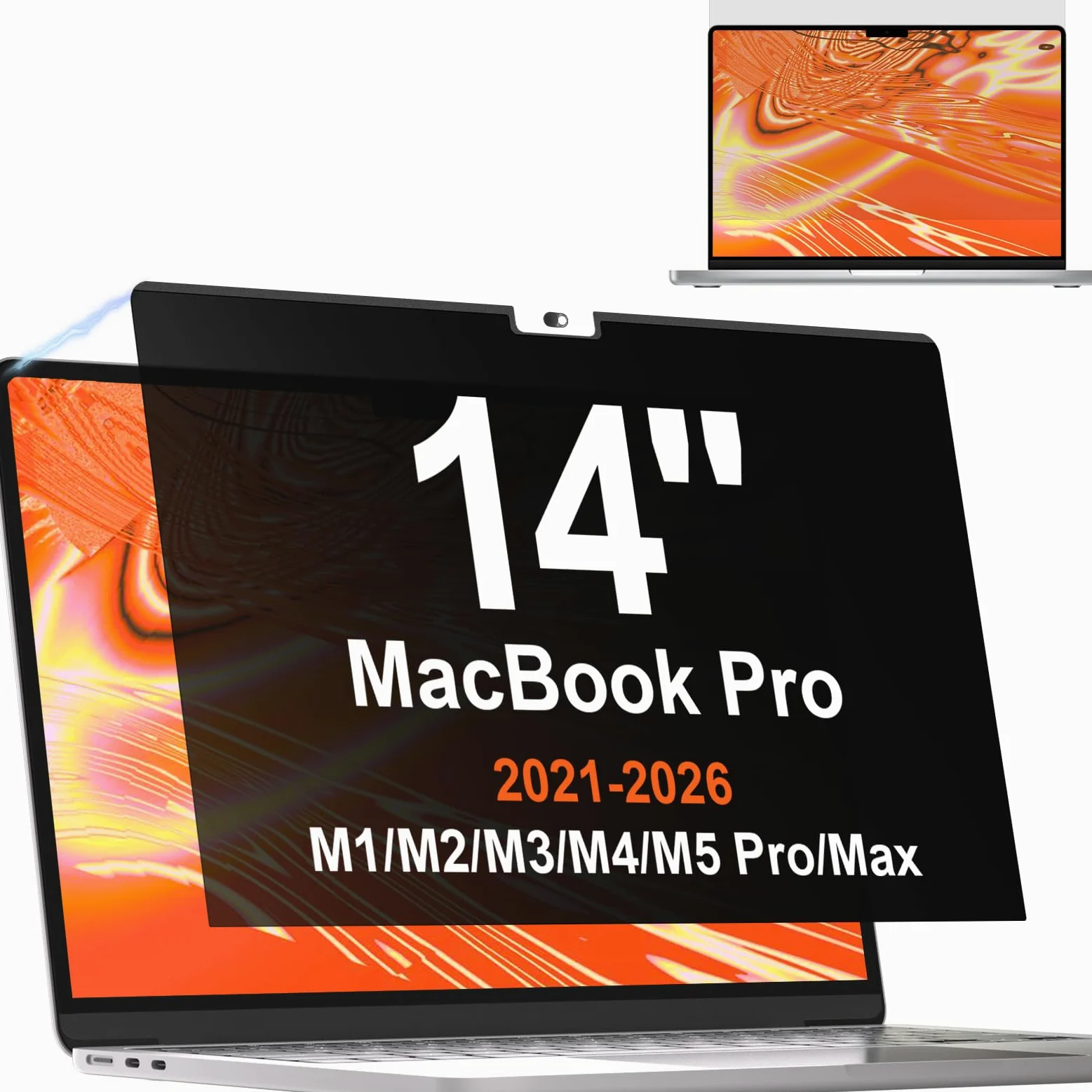 Magnétique Filtre de Confidentialité pour MacBook Pro 14 Pouces 2021-2026 M1-M5 Anti-Espion Bleu-Lumière Amovible