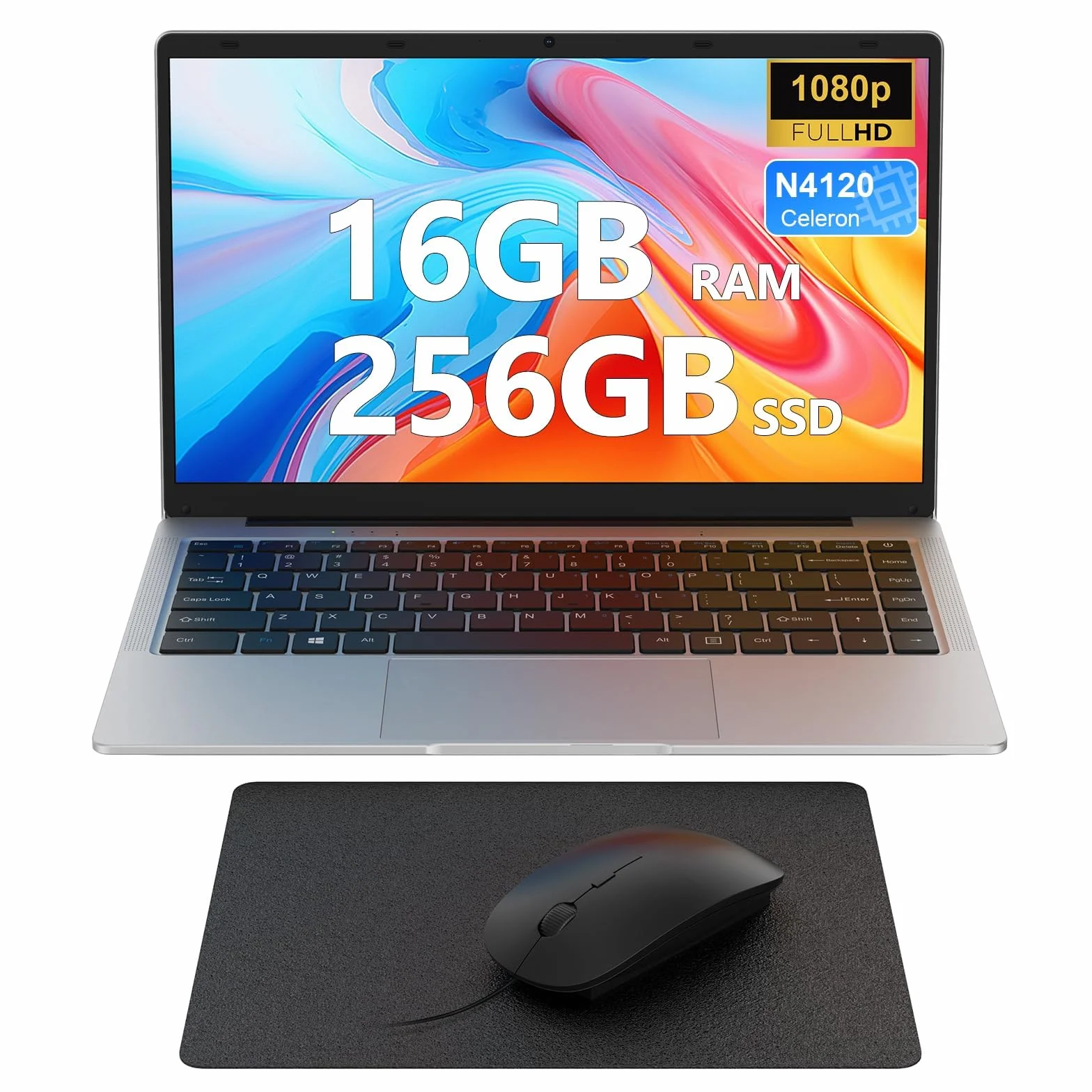 Ordinateur Portable 14 pouces 16Go RAM 256Go SSD Win11 Celeron N4120 FHD IPS