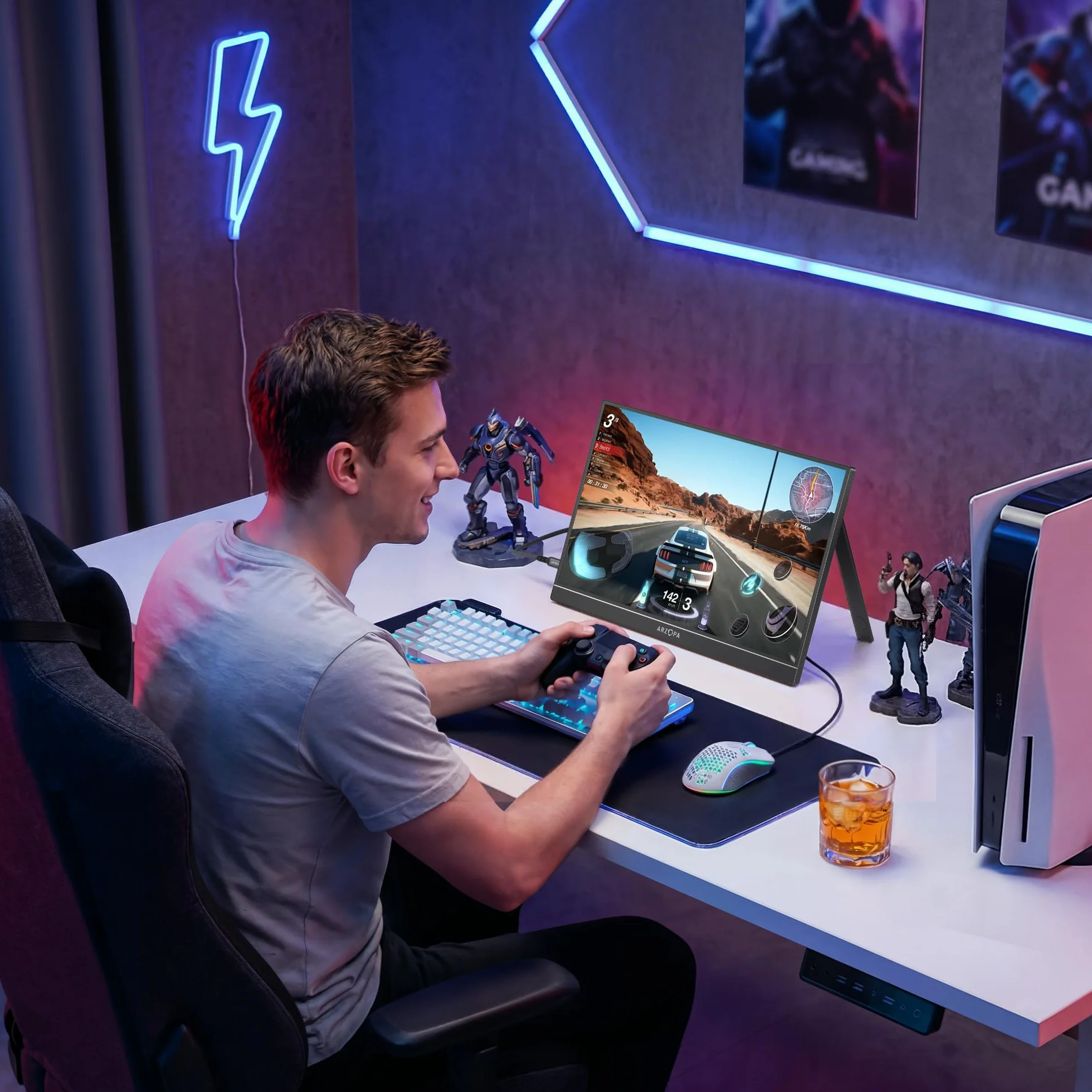 ARZOPA Écran Portable 16,1" 144 Hz 106% sRGB 1920×1080P FHD HDR Ultra Fin