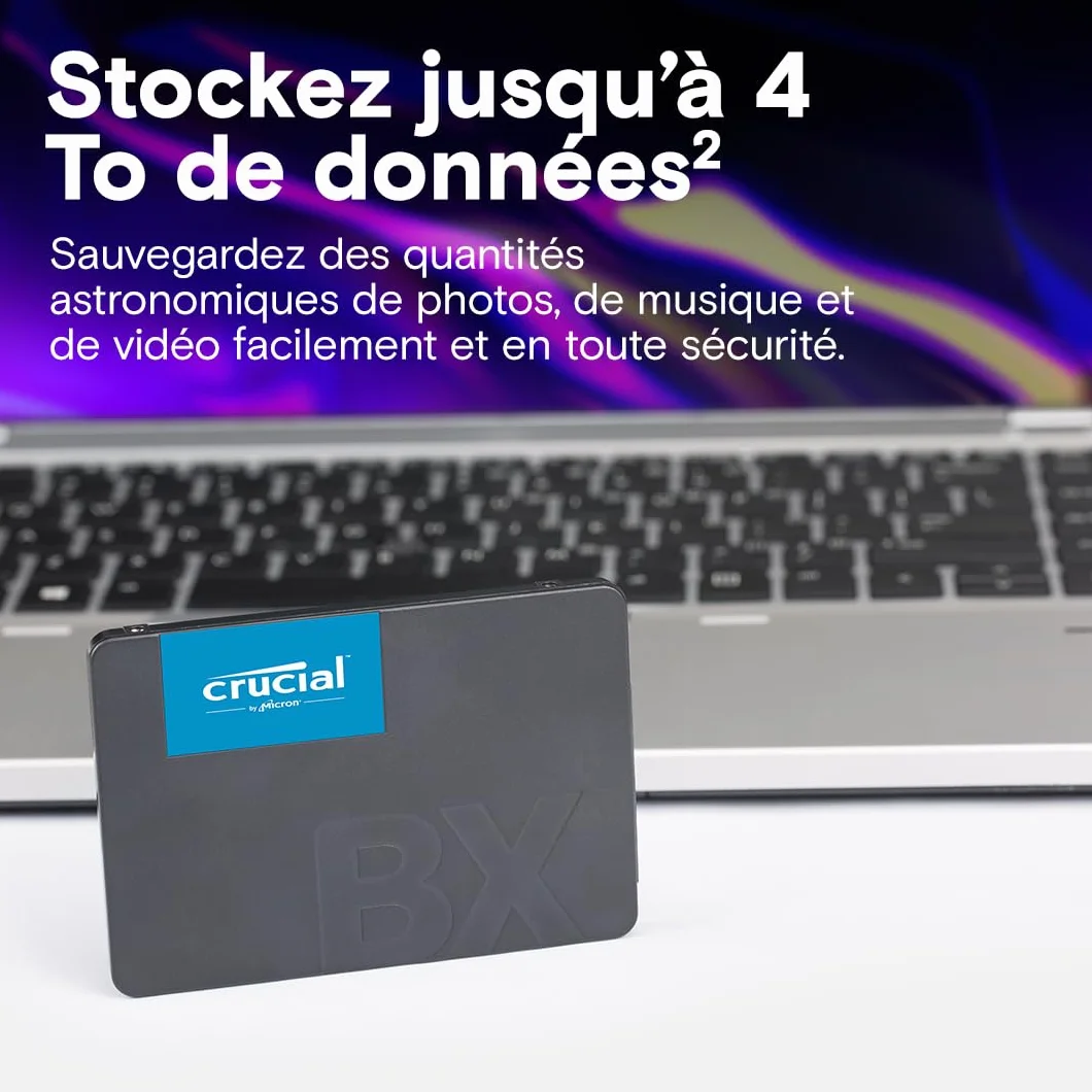 Crucial BX500 480Go SATA SSD 2.5" Interne 540MB/s 3D NAND