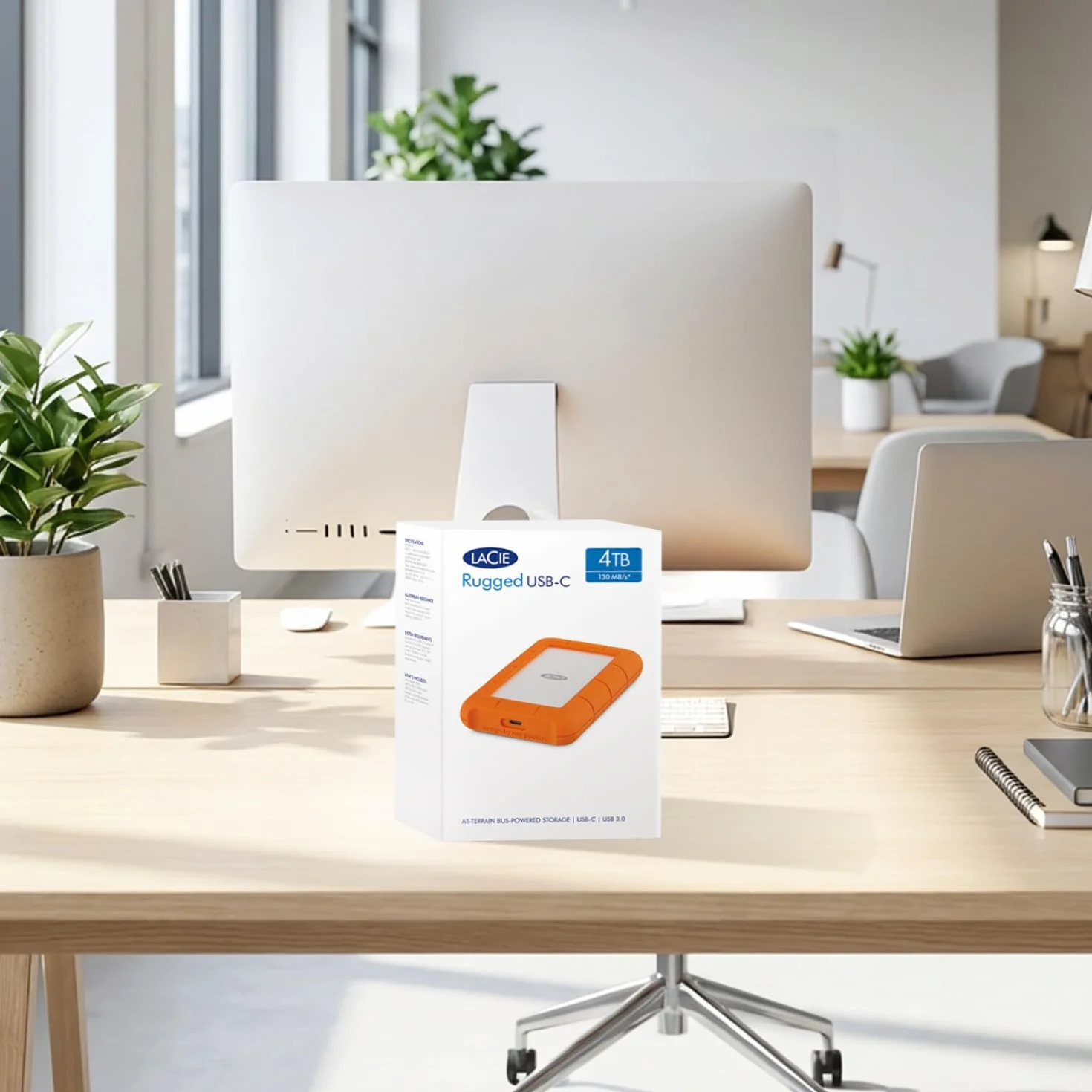 LaCie Rugged USB-C 5 To Disque Dur Externe Portable HDD Résistant aux chutes chocs poussière pluie