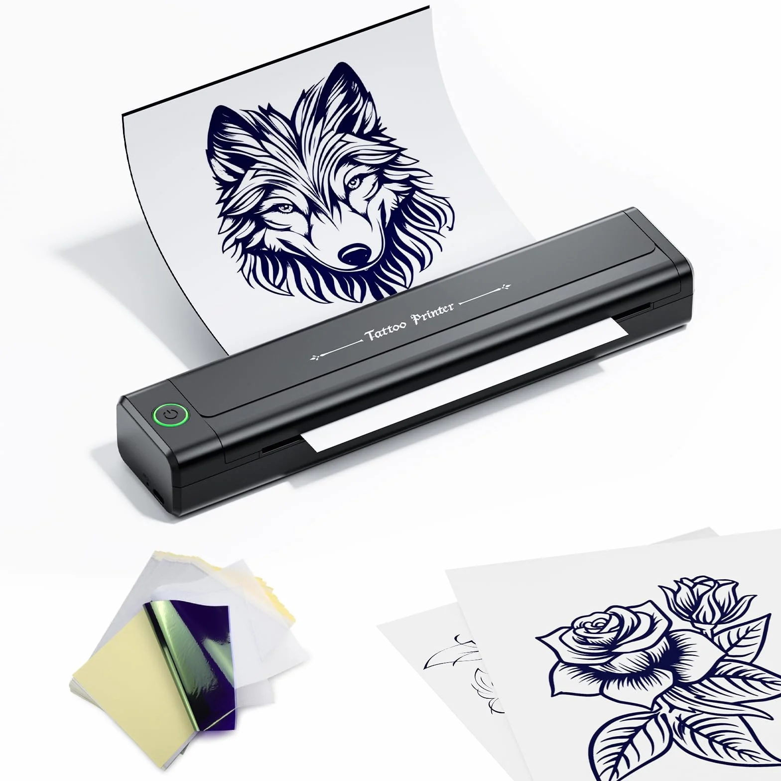 TATELF Machine à Stencil Tatouage sans Fil Bluetooth avec 10 Papiers Transfert pour Artistes Débutants H1