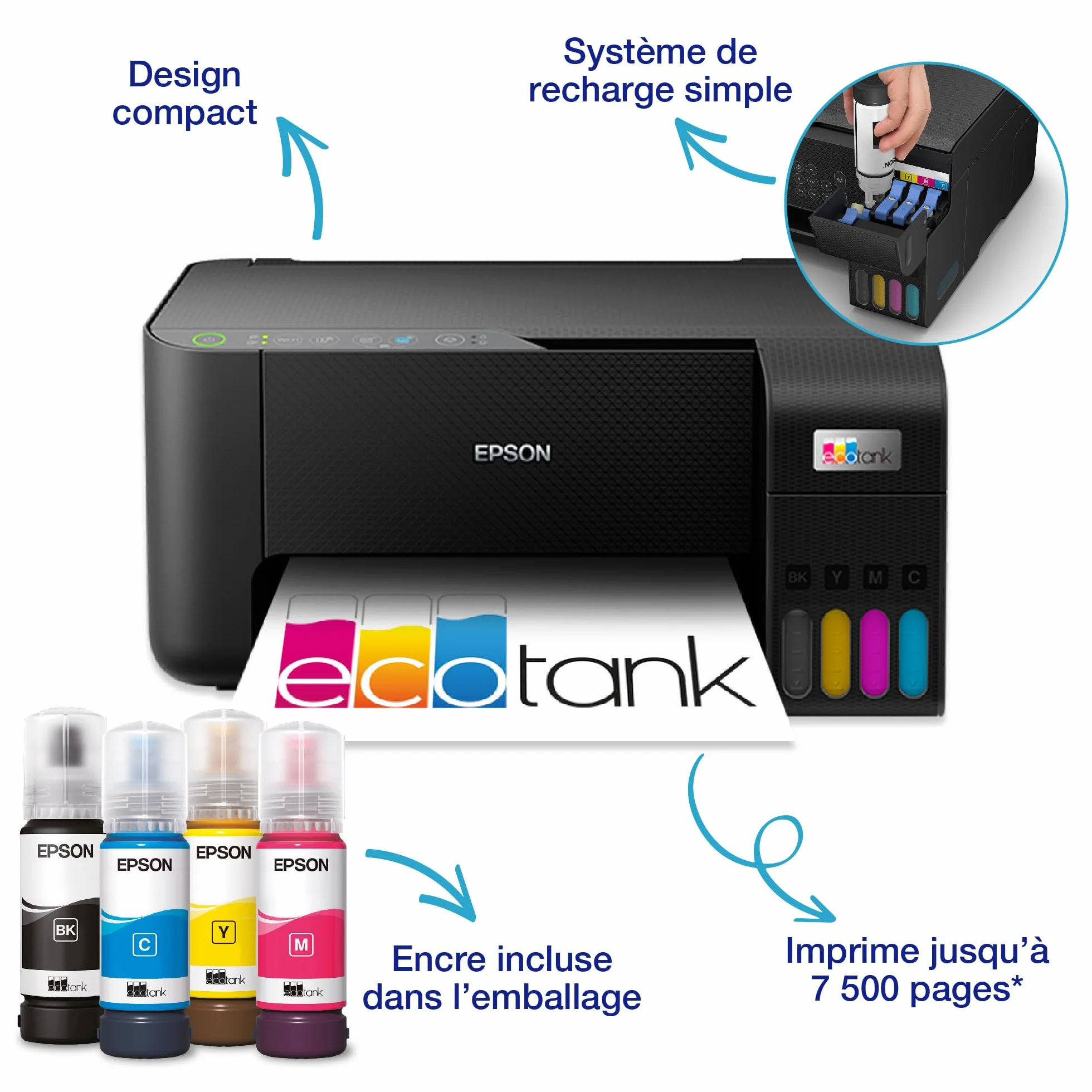 Epson ECOTANK ET2810 Imprimante Multifonction réservoir d'encre
