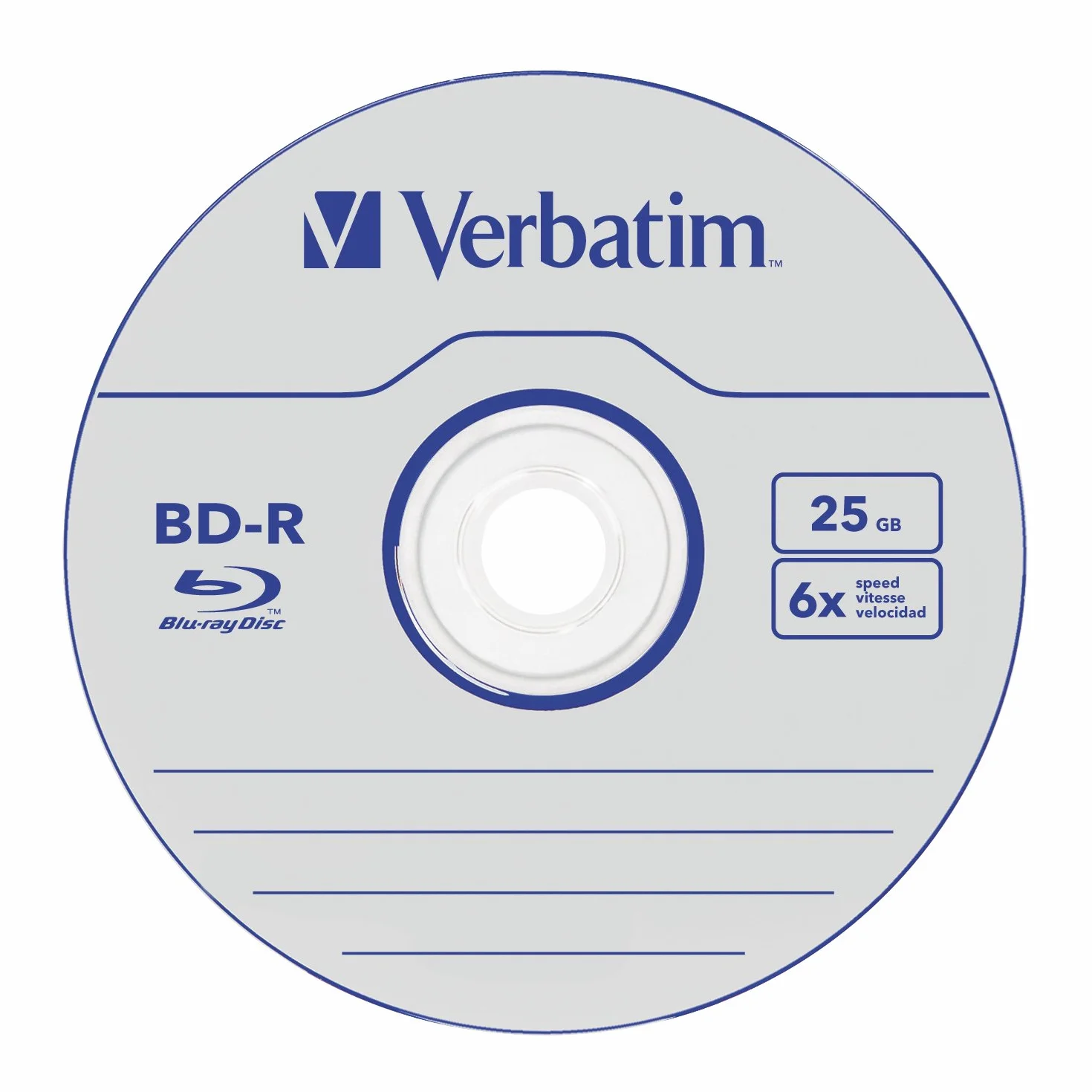 Verbatim BD-R Blu-Ray 25GB 6X Speed Datalife boîte