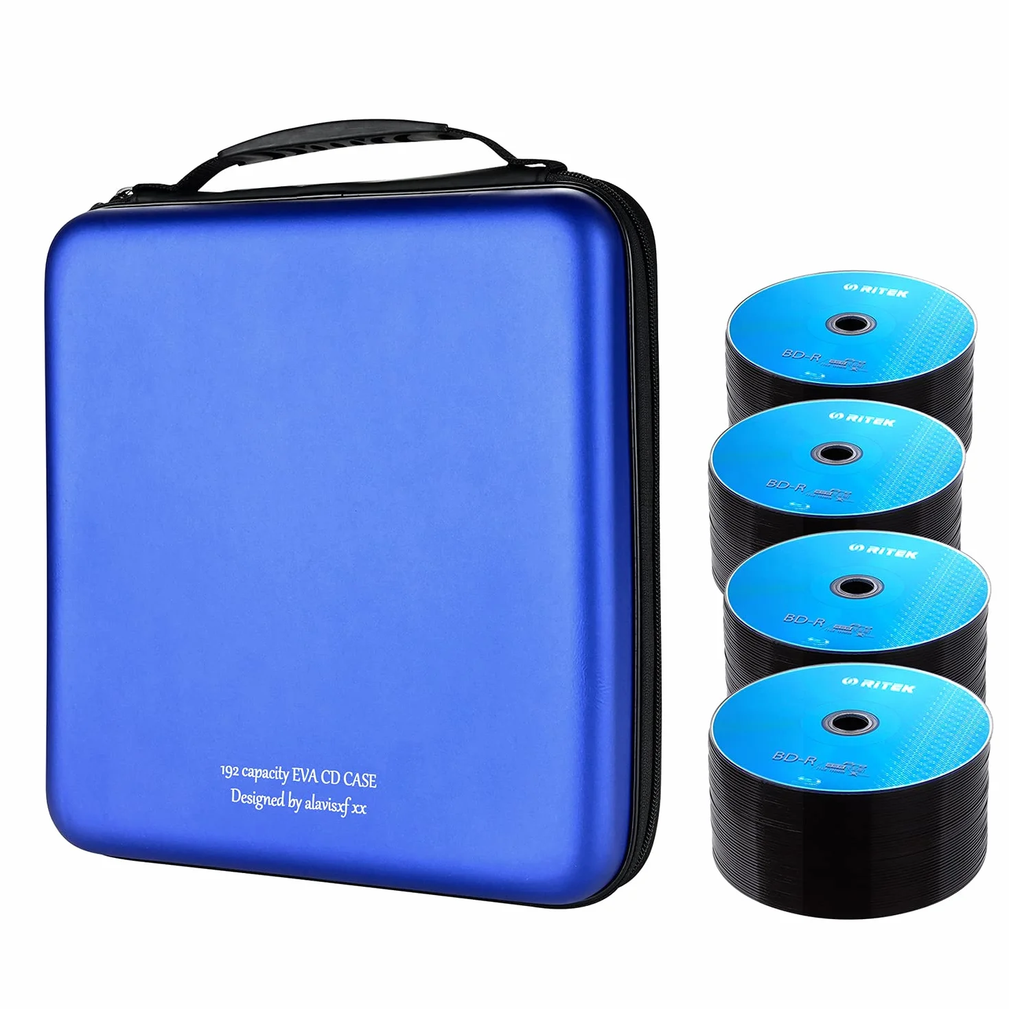 Étui de Protection en EVA pour 48 CD Blu-Ray DVD Portable avec Fermeture éclair