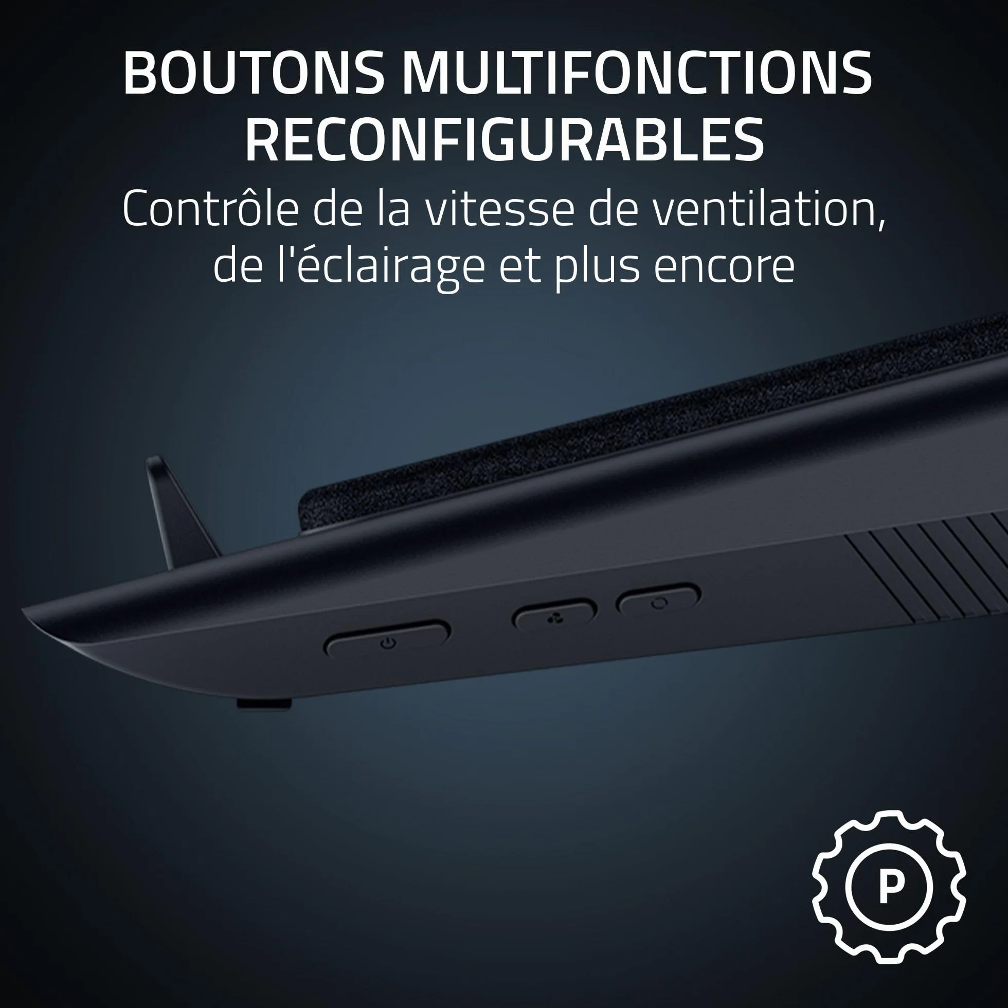 Razer Support de Refroidissement Intelligent pour Ordinateurs Portables 14-18 Pouces Chambre de Pression étanche à l'air Noir
