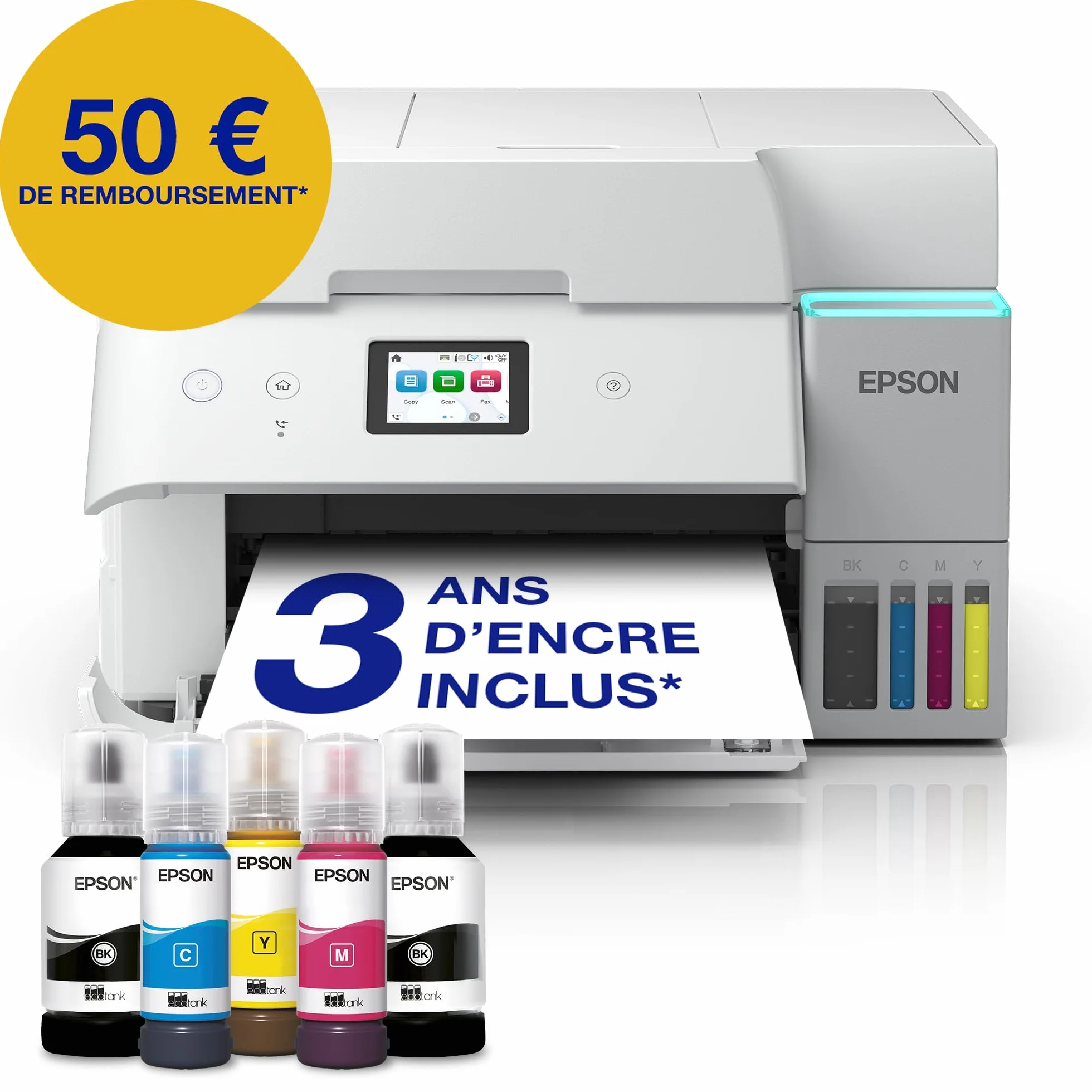 Epson EcoTank ET-4956 Imprimante Multifonction A4 Wi-Fi Ethernet Recto Verso Écran Tactile ADF