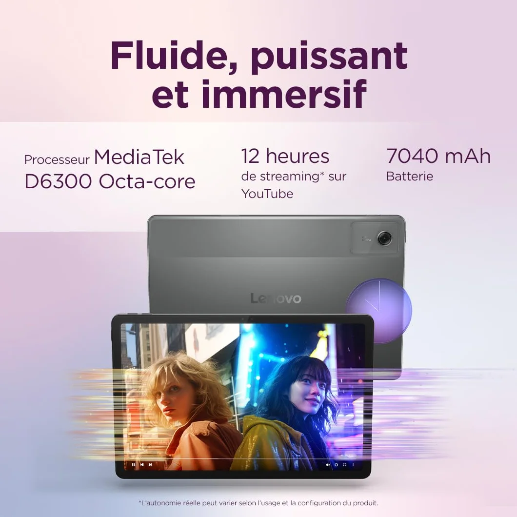 Lenovo Idea Tab 11'' 2.5K 90Hz Tablette Tactile 8Go RAM 128Go Android 15 Gris