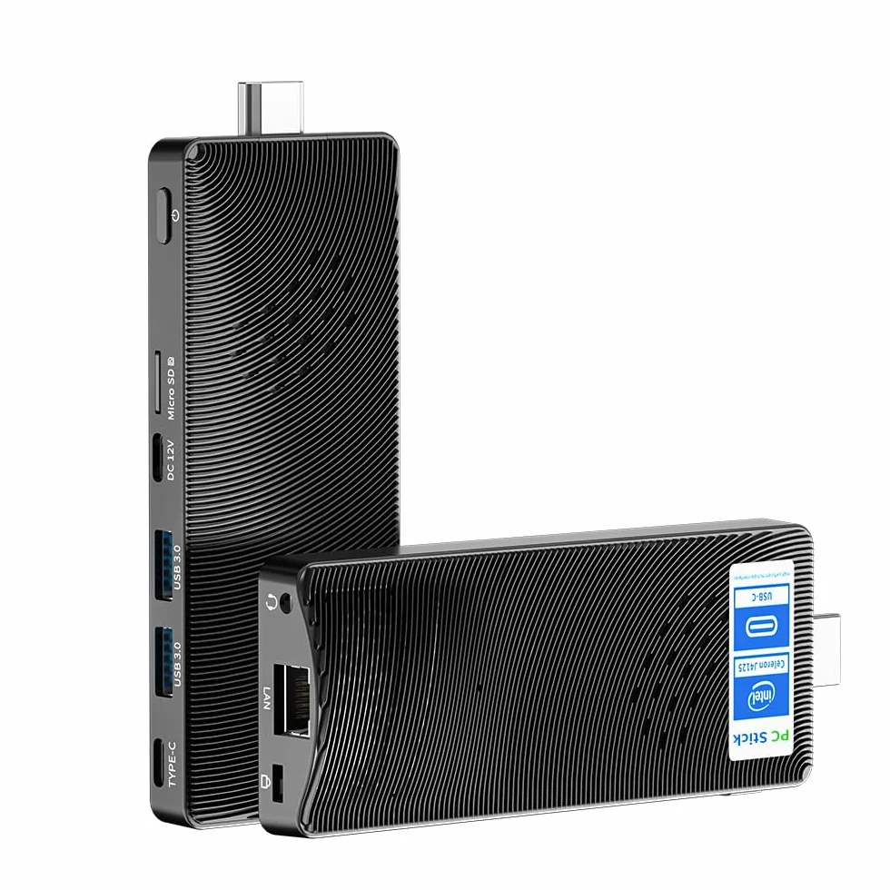 Mini PC Stick Win 11 Pro, Celeron J4125 8GB RAM 128GB SSD 2.7 GHz, Fanless, 4K 60Hz, WiFi BT 5.2