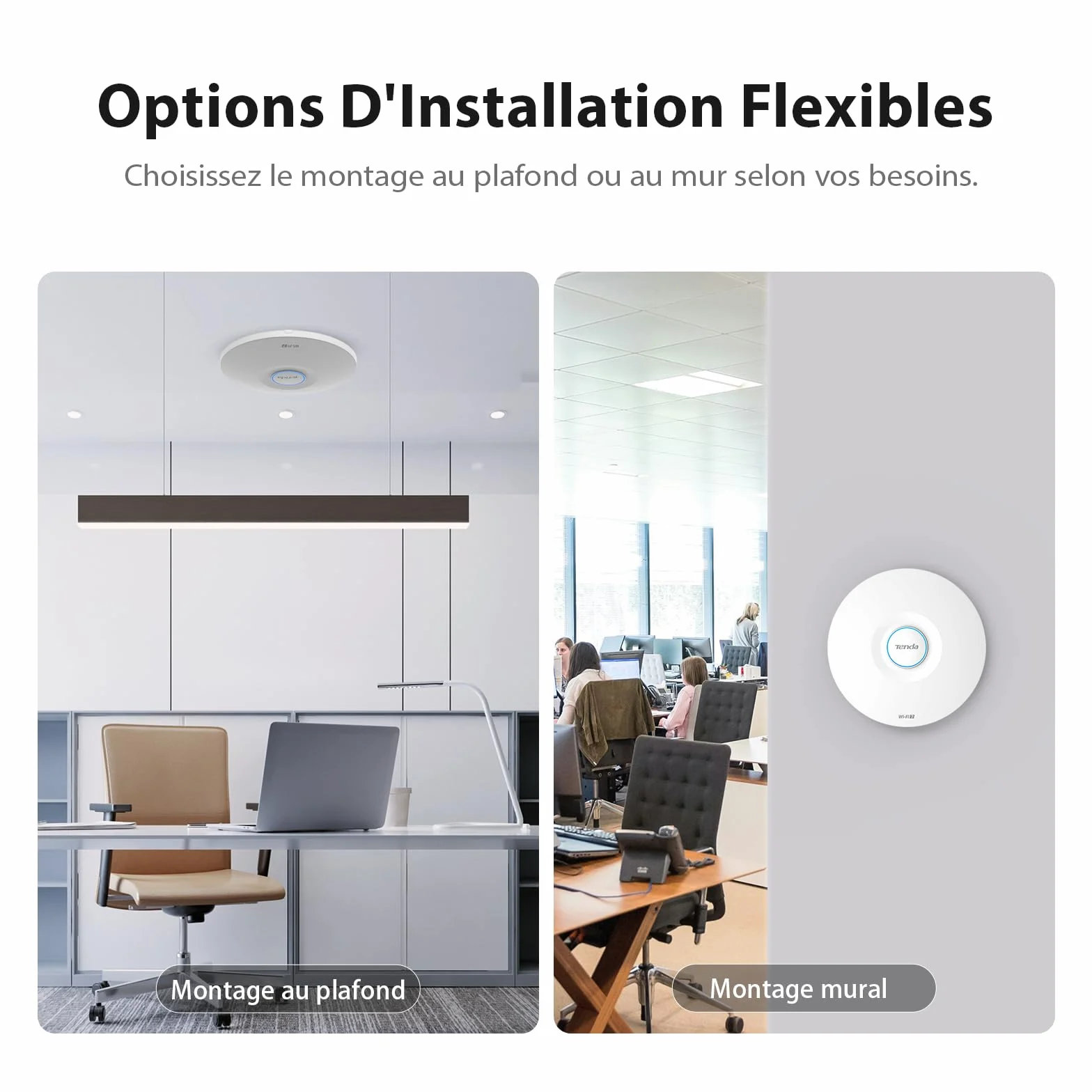 Tenda I36 WiFi 7 BE5010 Point d'Accès Double Bande 2.5G PoE+ MU-MIMO OFDMA