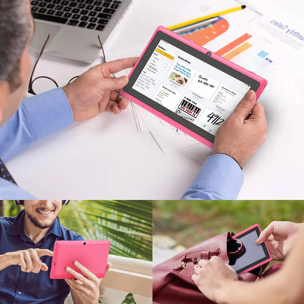 Tablette 7 Pouces Android 5.0 Quad Core 1Go RAM 8Go ROM Double Caméras WiFi Bluetooth Bleu Ciel