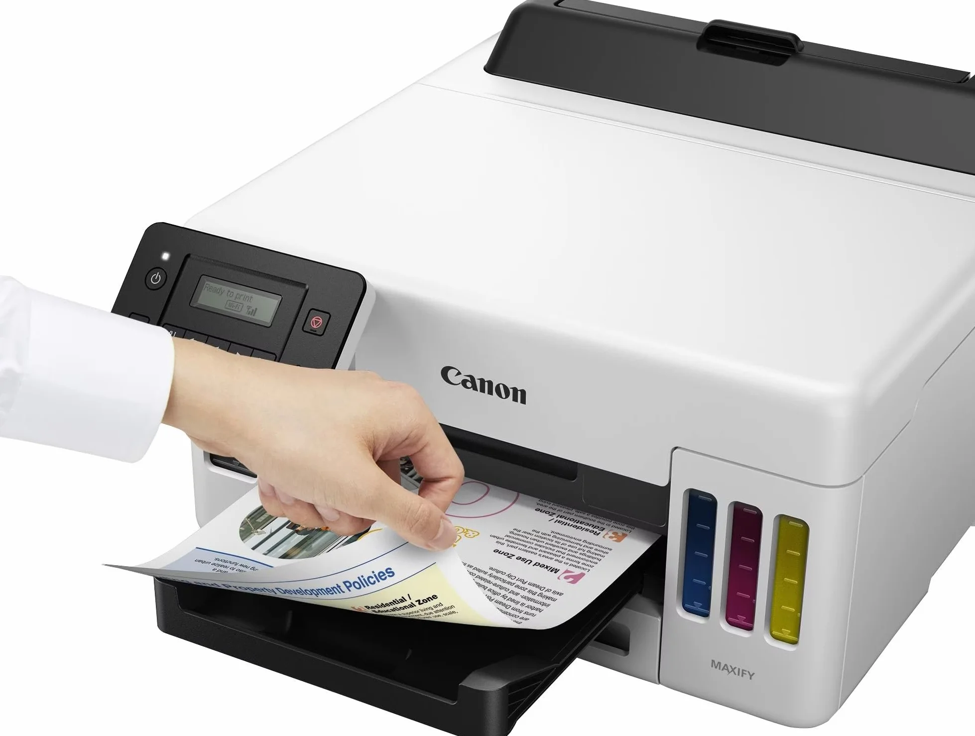 Canon MAXIFY GX5150 Imprimante à jet d'encre Wi-Fi Ethernet USB Réservoir Rechargeable Recto verso automatique LCD 15,5 ipm Couleur 24 ipm Noir