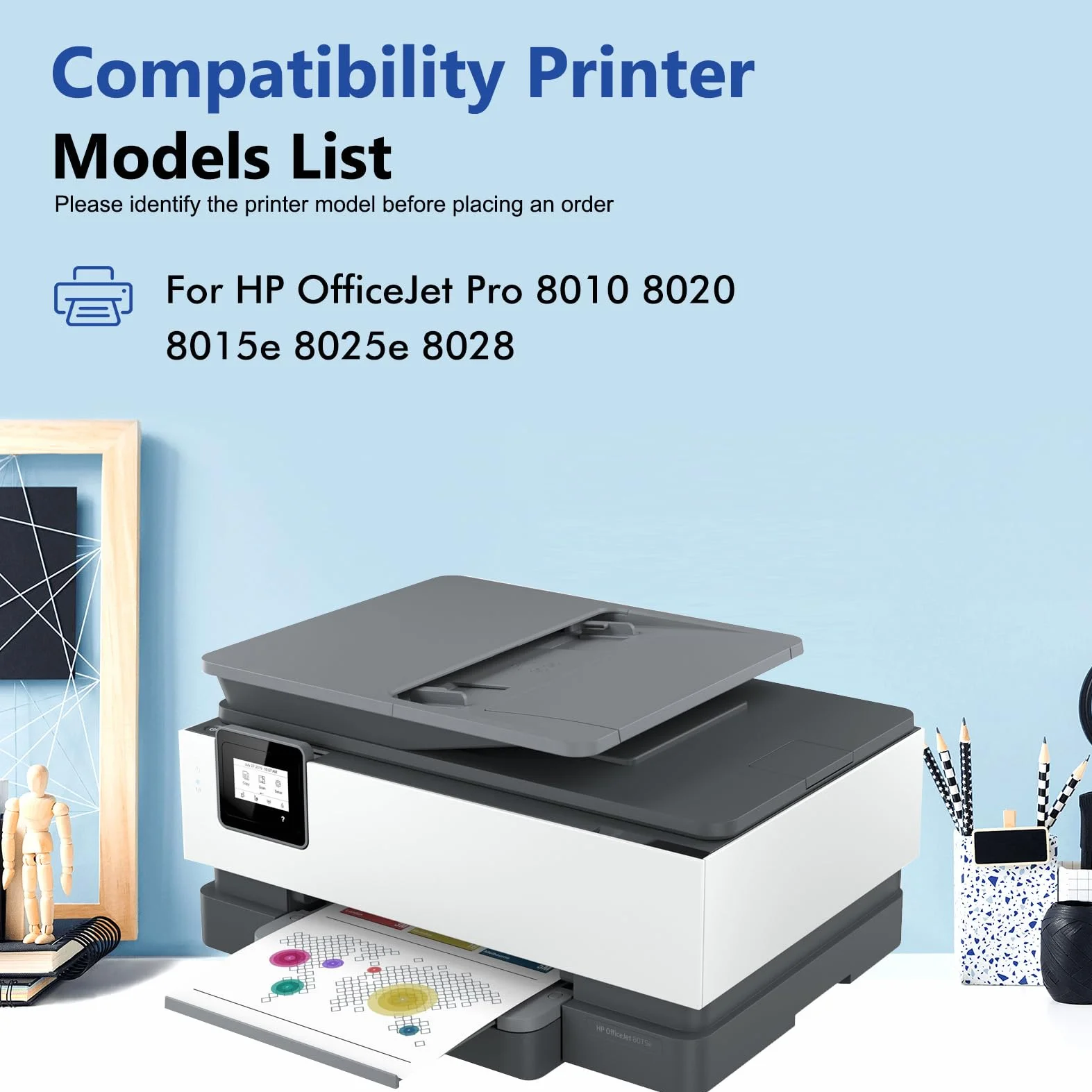 Bac de Livraison Papier Compatible pour HP OfficeJet Pro 8010 8012 8020 8026 8018 8015e 8025e 8028