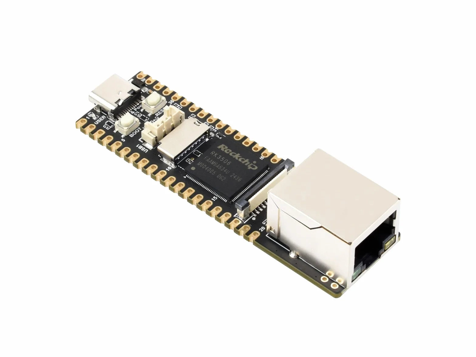 Waveshare Luck-Fox Lyra Plus RK3506G2 Linux Micro Development Board, Tripe-Core Arm Cortex-A7 and Arm Cortex-M0, Ethernet Port