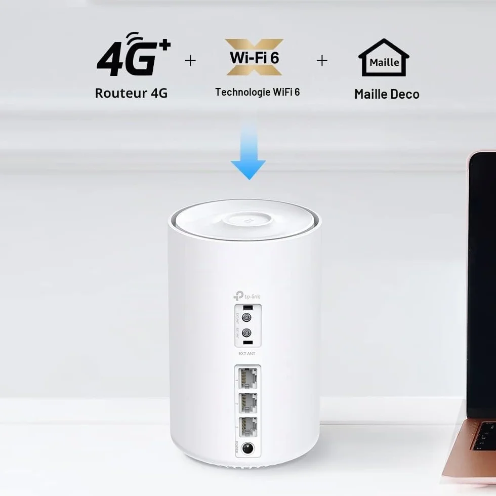 TP-Link Deco X1500-4G routeur 4G+ CAT6 Wi-Fi 6 Mesh Dual Band AX1500 Gigabit Ethernet