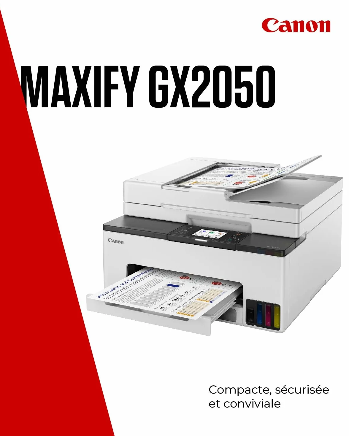 Canon MAXIFY GX2050 Imprimante A4 Couleur Jet d'encre MegaTant Tout-en-Un sans Fil Wi-Fi Ethernet USB