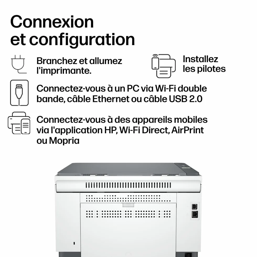 HP LaserJet M234dw Imprimante Multifonction A4 Recto/Verso Noir et Blanc 29 ppm USB Wi-Fi Ethernet