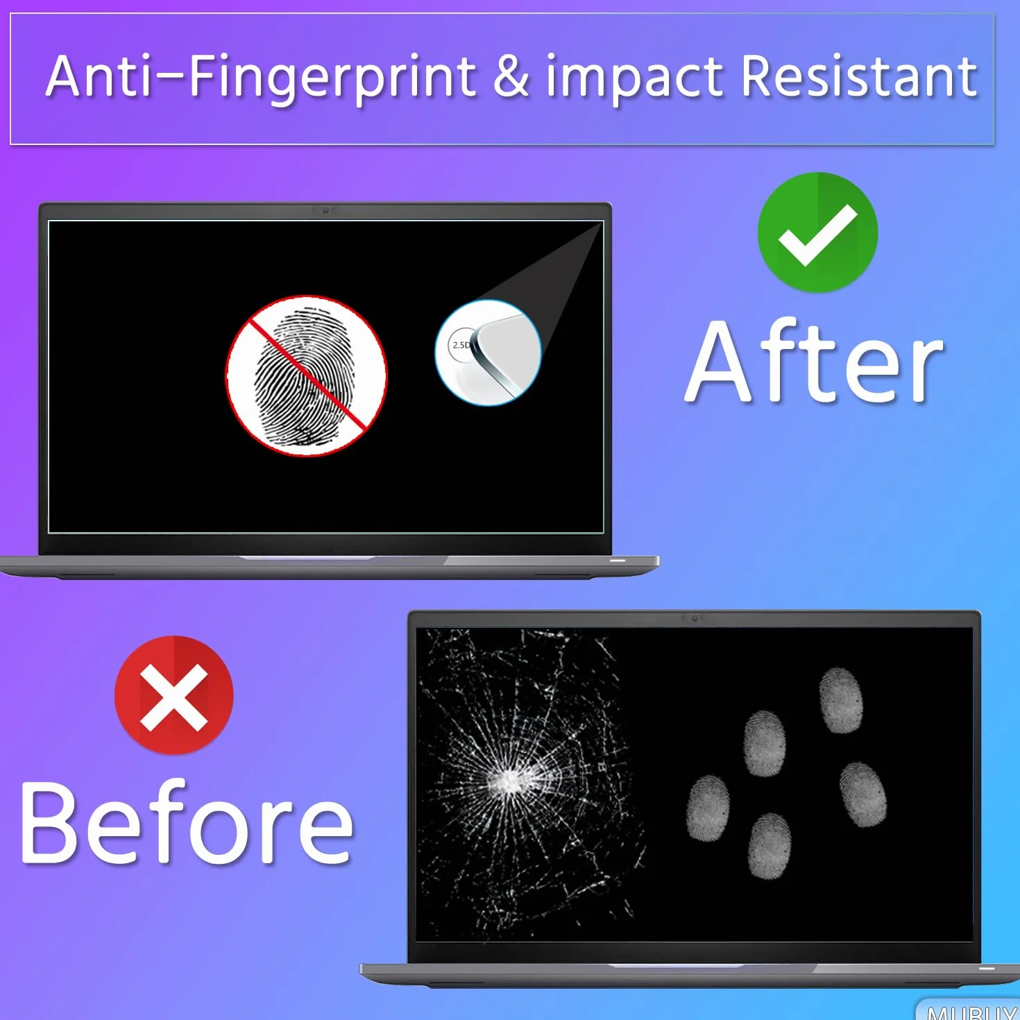 Lot de 2 films protecteurs d'écran en verre trempé pour Lenovo Yoga 7i 14 pouces, dureté 9H