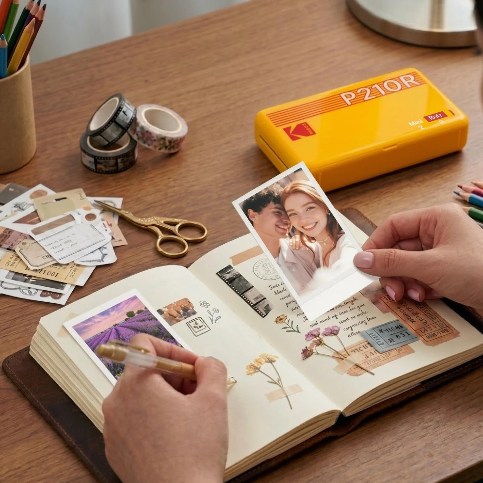 KODAK Mini 2 Retro Imprimante Photo 5,3 x 8,6 cm, 38 Feuilles, Bluetooth, Sublimation 4PASS, Blanc
