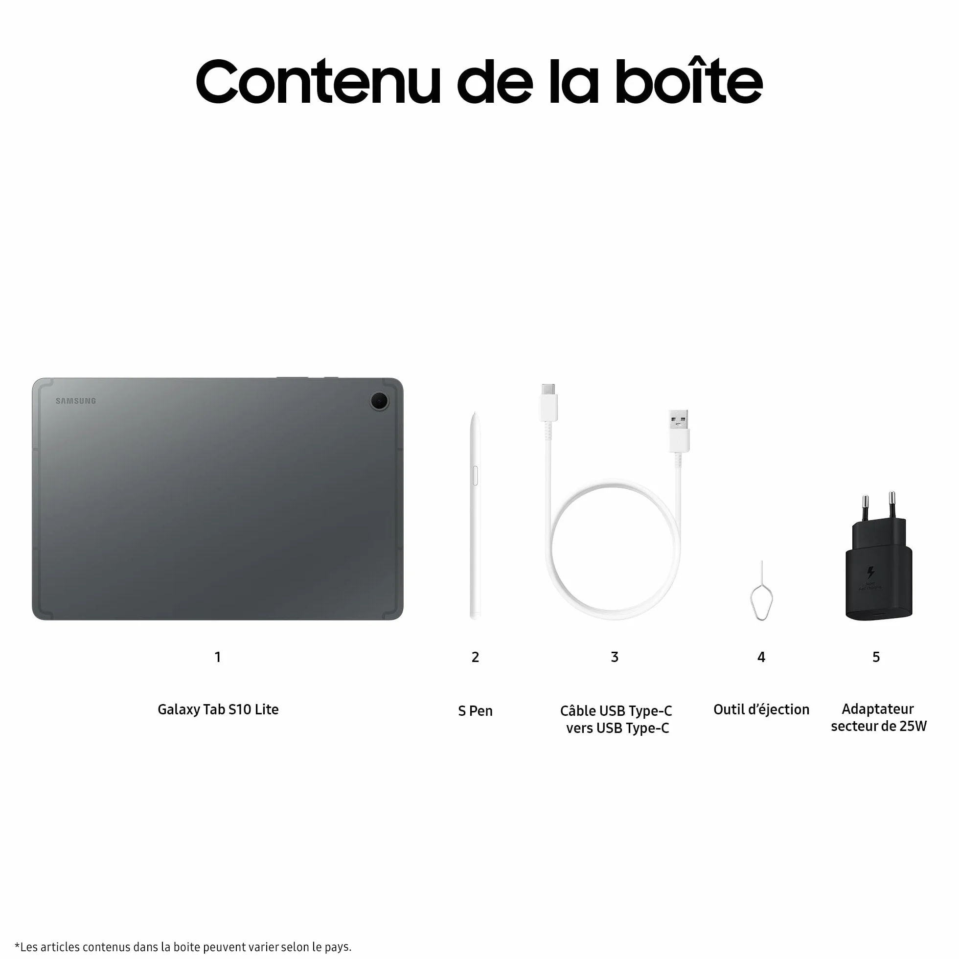 Samsung Galaxy Tab S10 Lite 10.9" Wi-Fi 256Go Tablette Android S Pen Gris