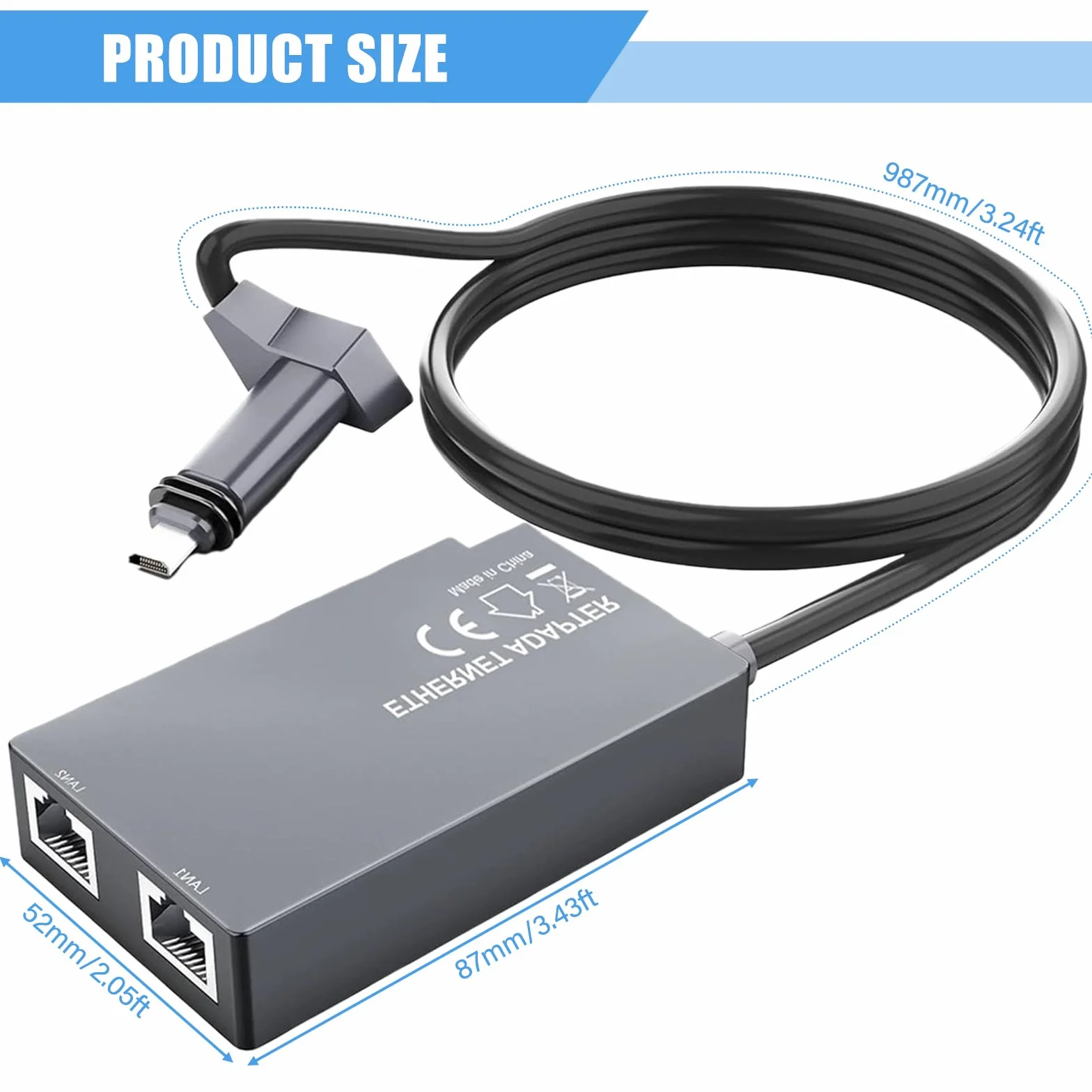 Adaptateur Ethernet Starlink Gen 2 Double Multi-Ports RJ45 1Gbps
