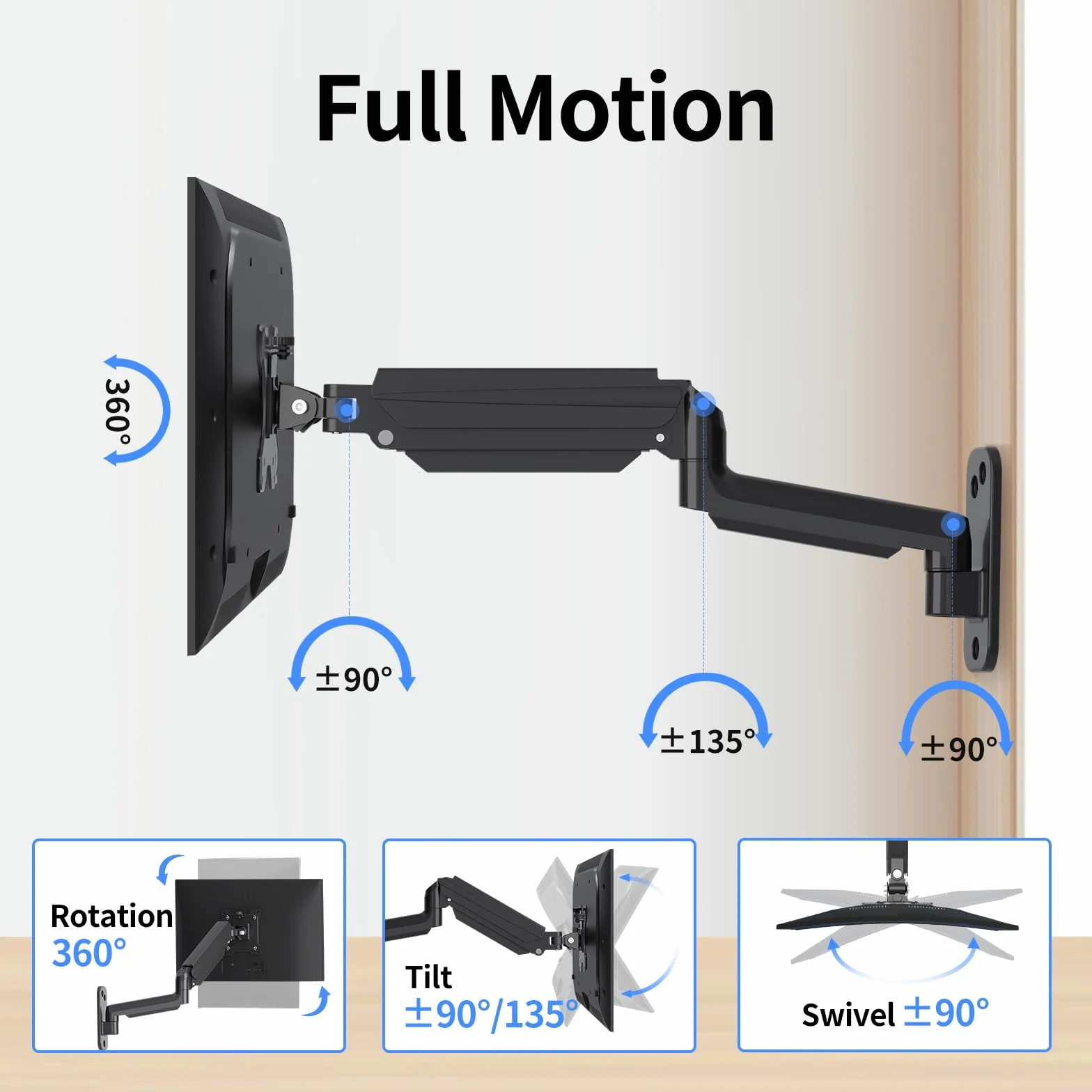 Suptek Support Mural Écran PC pour Écrans LED/LCD/TV 17-32 Pouces 9 kg VESA 75/100mm WM01A