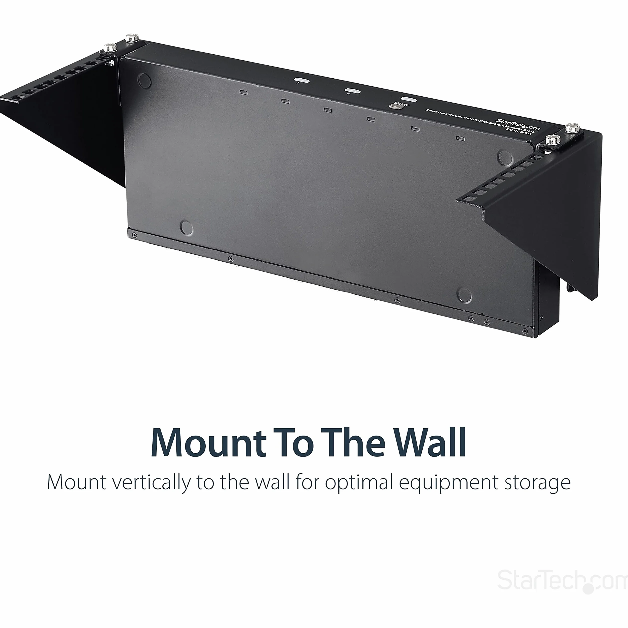 StarTech.com Rack Vertical 4U Montage Mural 19" Acier pour Panneaux Réseau Serveur Patch Capacité 56kg Noir RK419WALLV
