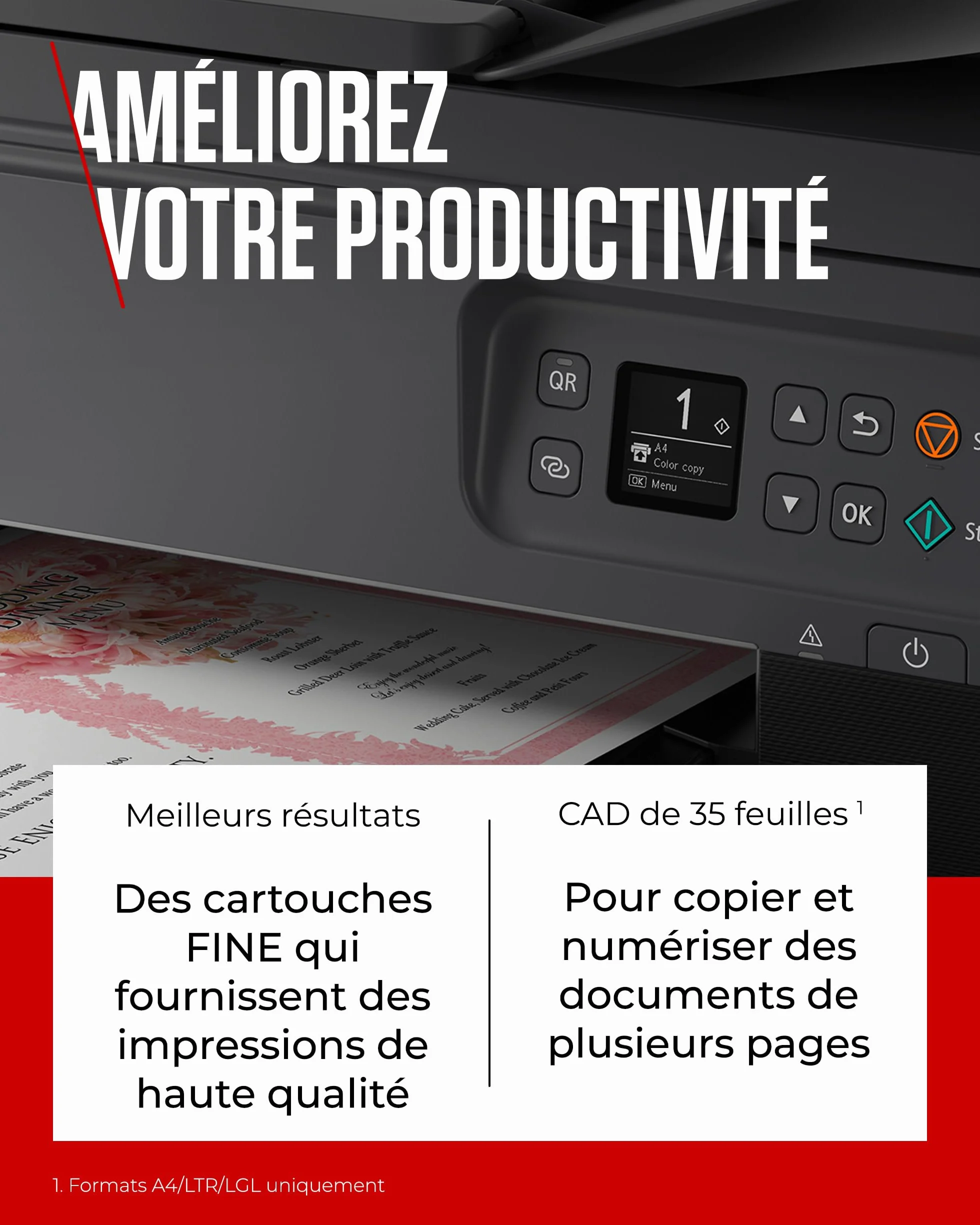 Canon PIXMA TS7450i Imprimante Multifonction Couleur Tout-en-Un Wi-Fi Chargeur Automatique de Documents