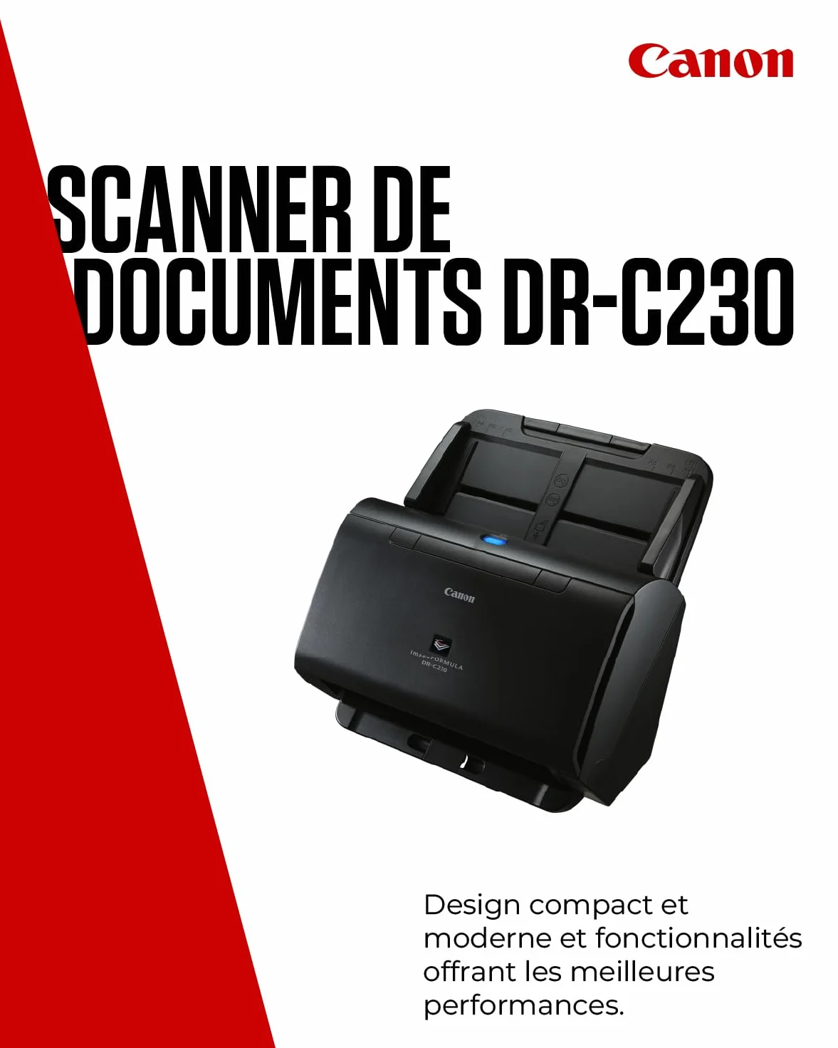 Canon imageFORMULA DR-C230 Scanner de Document Recto Verso USB 30 Pages/Min Chargeur Auto 60 Pages