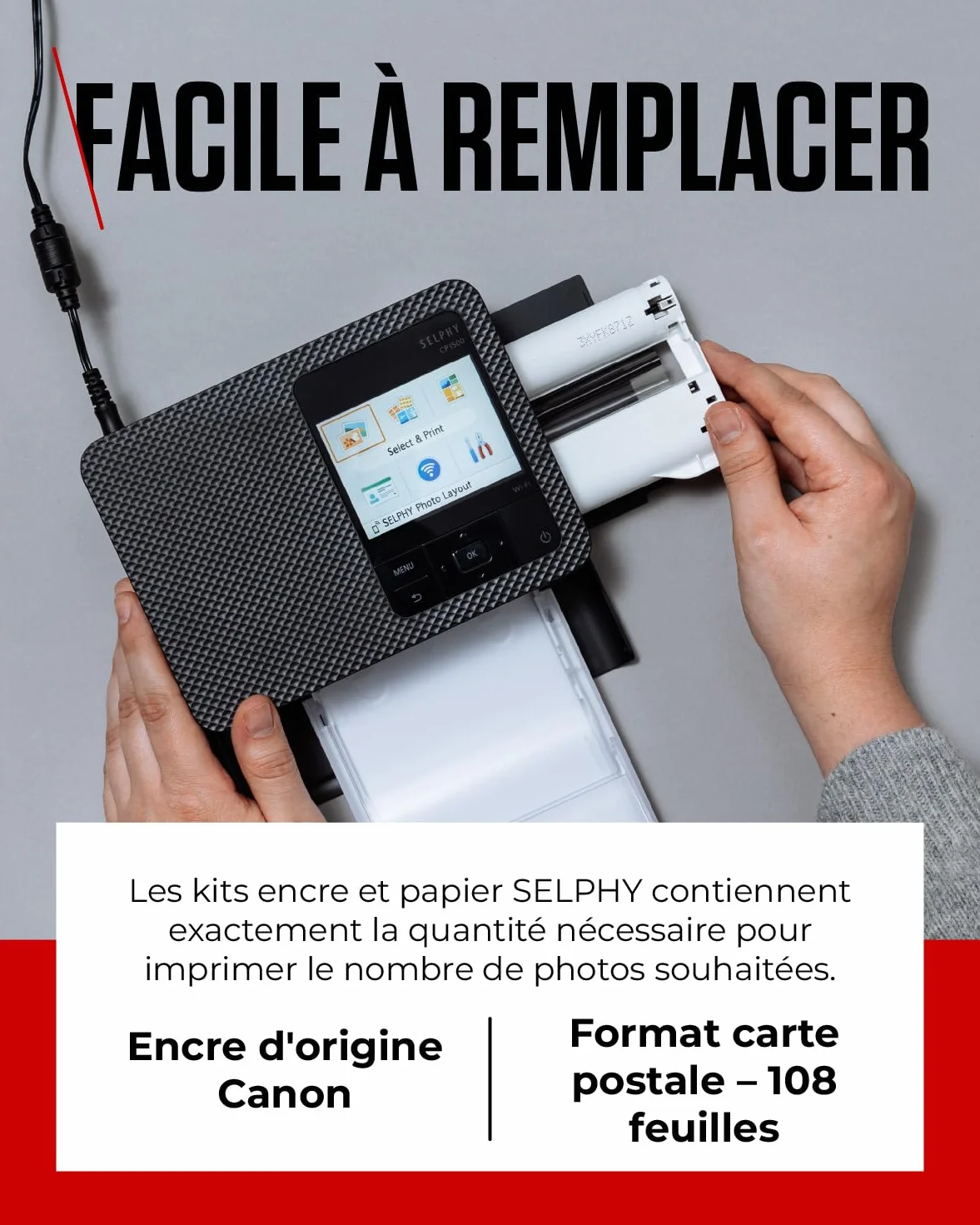 Canon RP-108 kit encre couleur pour imprimante Selphy 108 feuilles 10x14,8cm