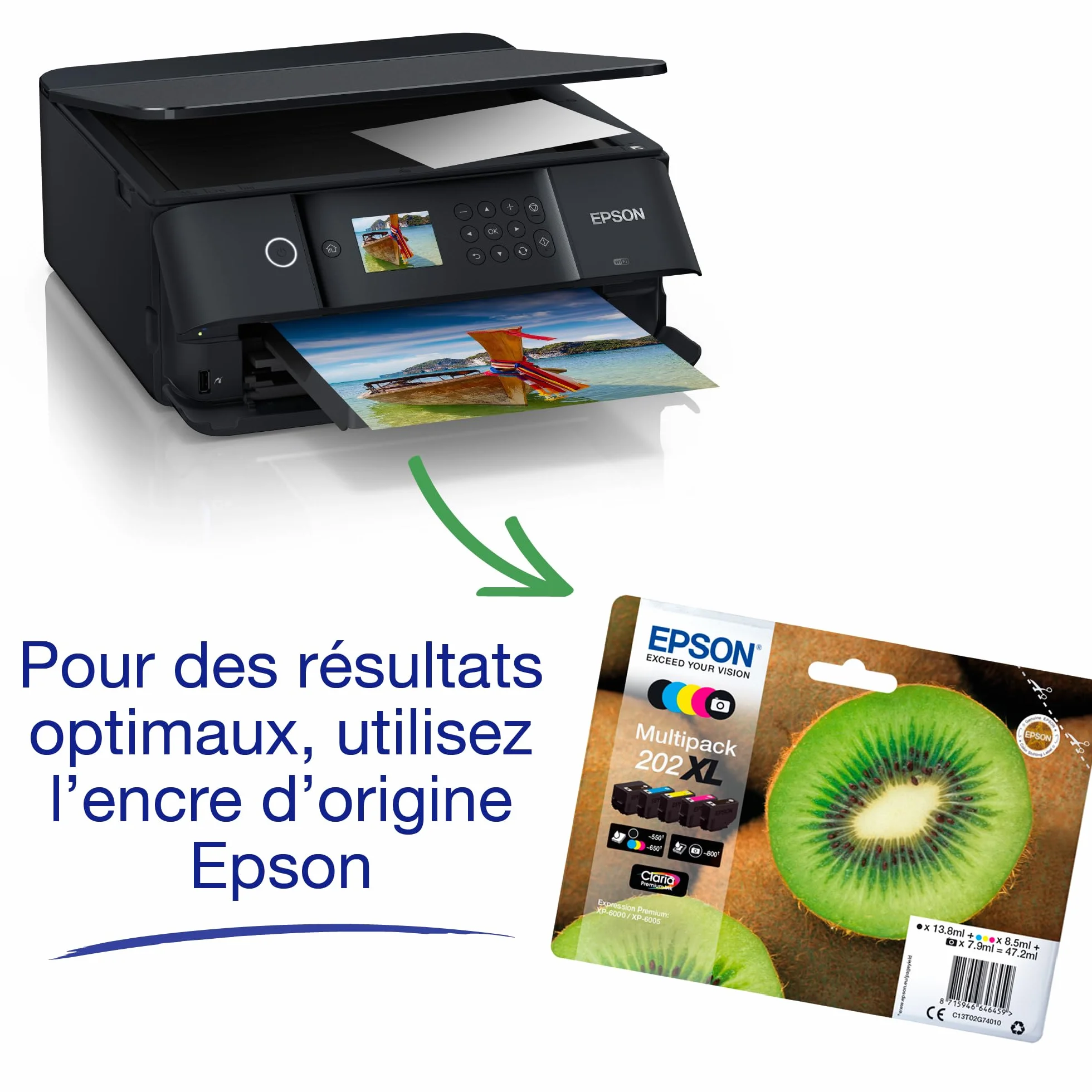Epson Expression Premium XP-6100 Imprimante Multifonction 3-en-1 A4 Jet d'encre 5 couleurs Wifi Direct Recto verso