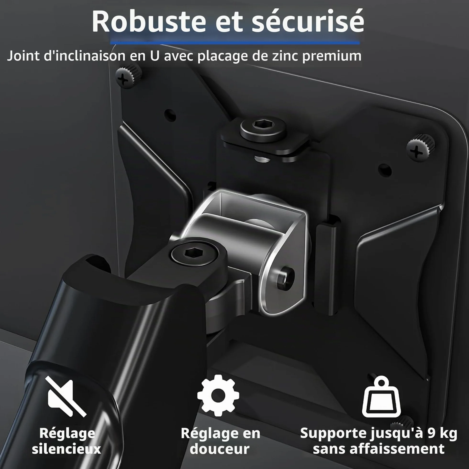 BONTEC Bras Articulé à Ressort à Gaz pour Moniteur 13-32 Pouces, Capacité 3-9kg, Rotation 360°, VESA 75/100mm