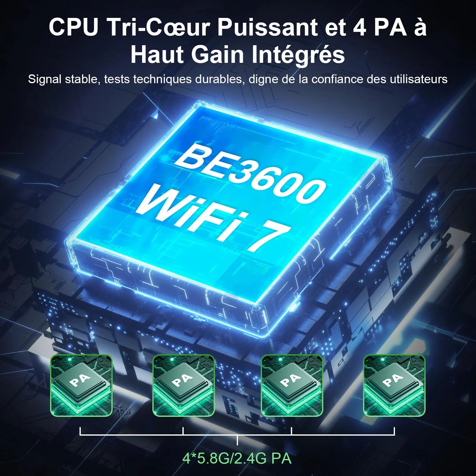 COMFAST Répéteur WiFi 7 Extérieur BE3600 Mbps, Point d'accès Double Bande 2.4G/5GHz, 3 Antenne, 3 Port Gigabit, 48V PoE/12V DC, IP66, MU-MIMO